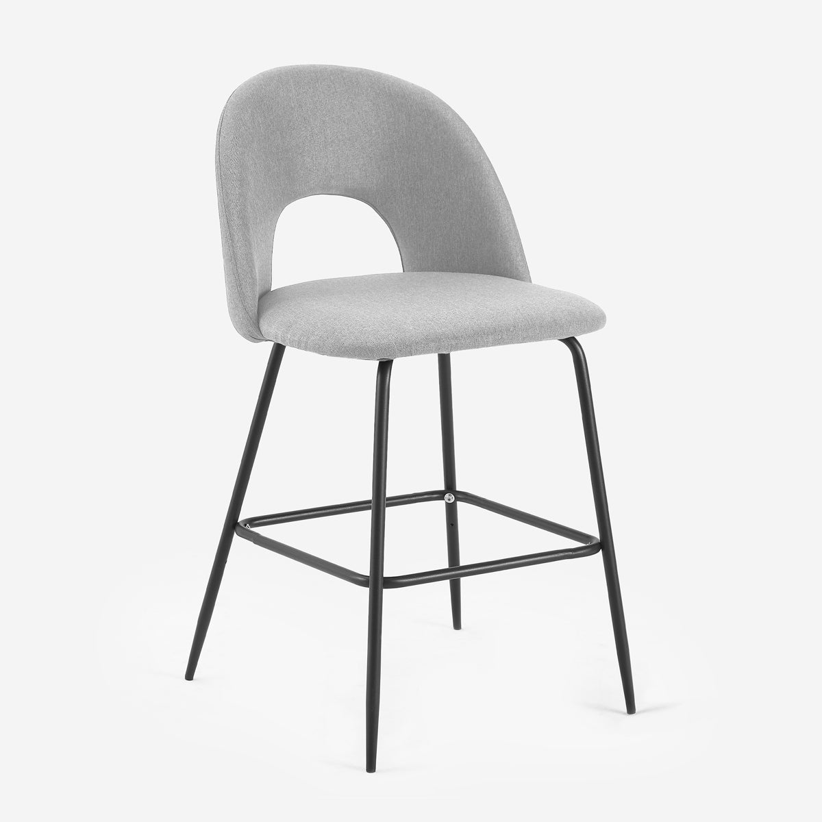 Taburete alto moderno con respaldo para bar y cocina en tela Tiren - 4