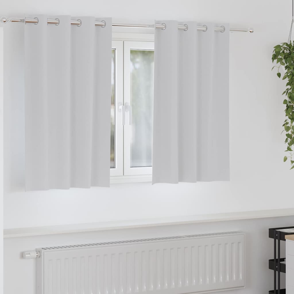 Firany blackout z kółkami 2 pcs Jasnoszary 140 x 140 cm vidaXL