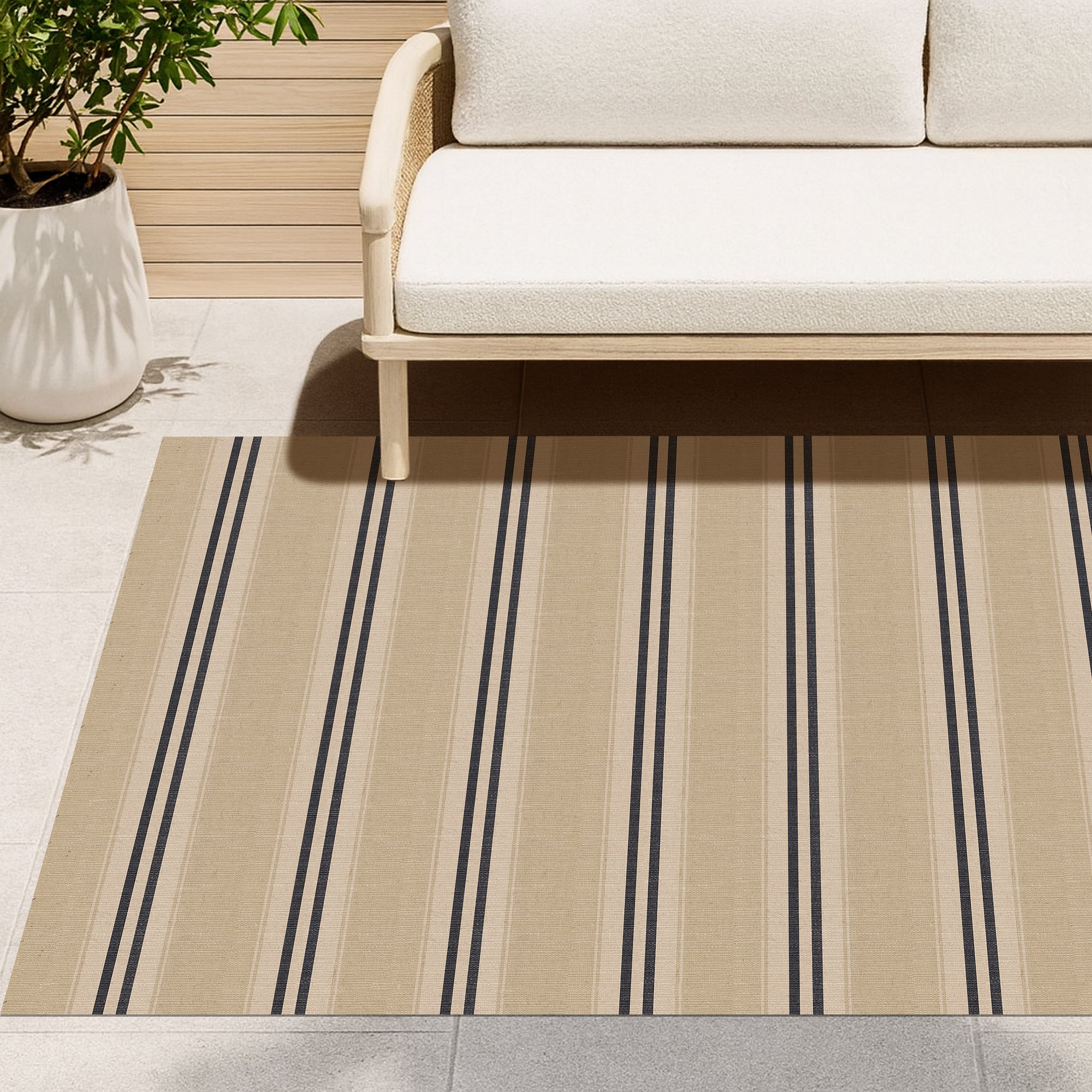 Dywan z PVC do wnętrz i na zewnątrz Joau 160x230 cm - Winyl drukowany, antypoślizgowy, zmywalny, odporny — na taras i do domu.