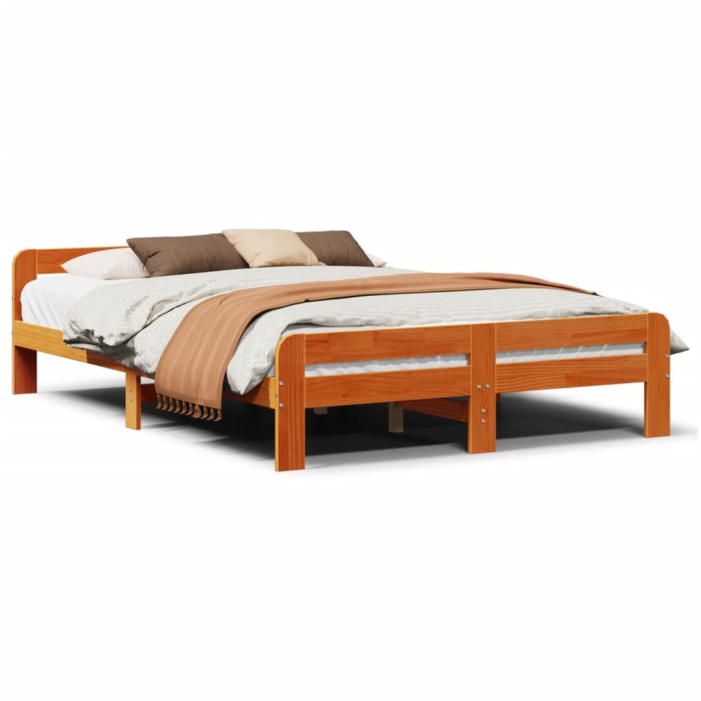 Łóżko Drewniane Rama Łóżka Sofa Brązowe Do Sypialni Pokoju 160x200 cm
