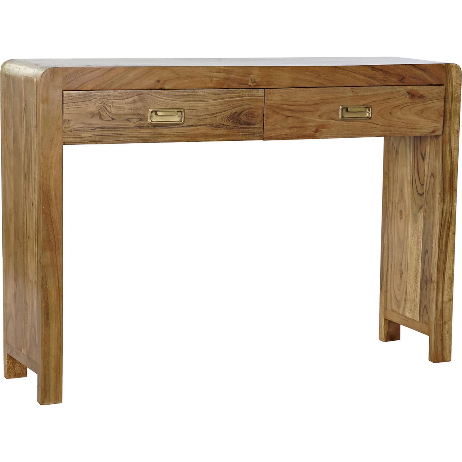 Console élégante en acacia avec tiroirs pour entrée 110 x 27 x 76 cm ...