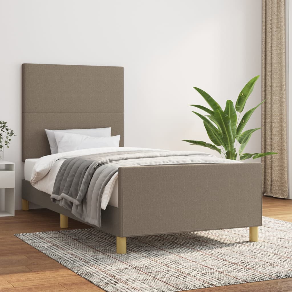 Rama łóżka bez materaca Taupe 80x200 cm Tkanina vidaXL