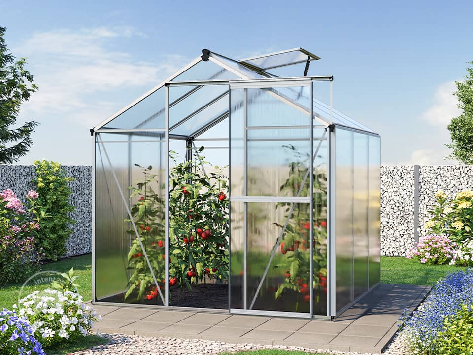 Serre De Jardin GFP Premium22 En Aluminium - 222x294 Cm - Panneaux Double Paroi 10mm