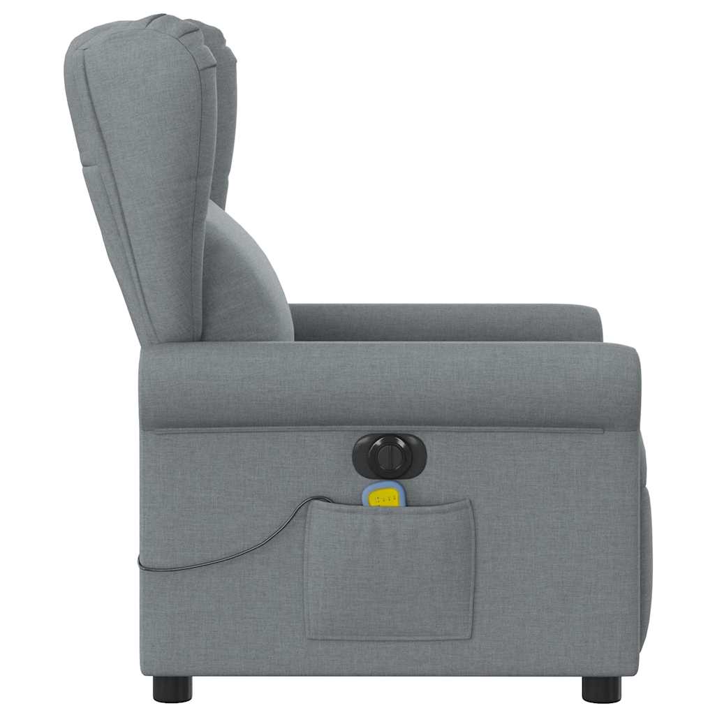 Fauteuil de massage | Fauteuil de relaxation | Chaise de relaxation inclinable électrique gris clair tissu CFW612763 - 5