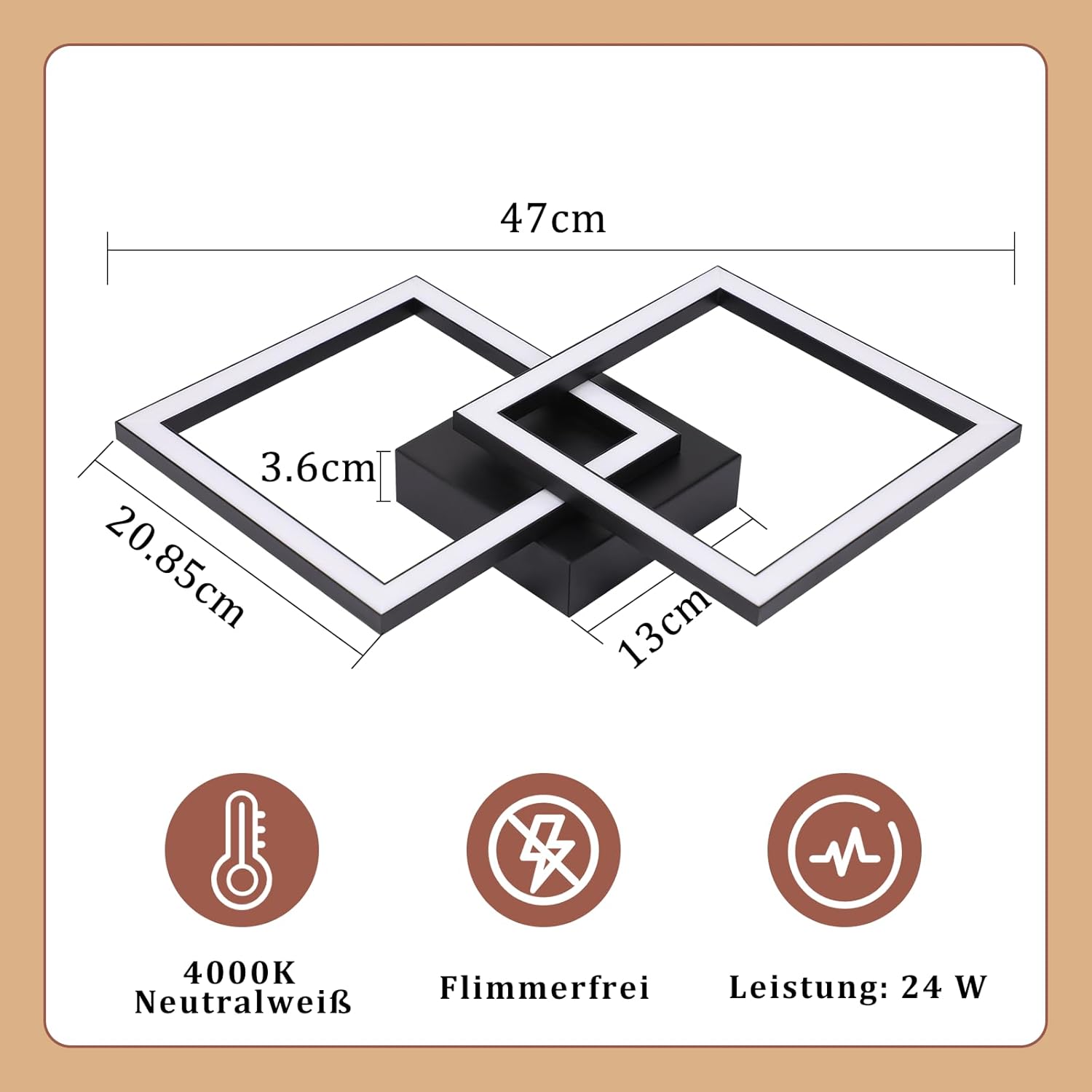 ZMH Nowoczesna lampa sufitowa LED 24 W do sypialni i przedpokoju – elegancki i wydajny design - 4