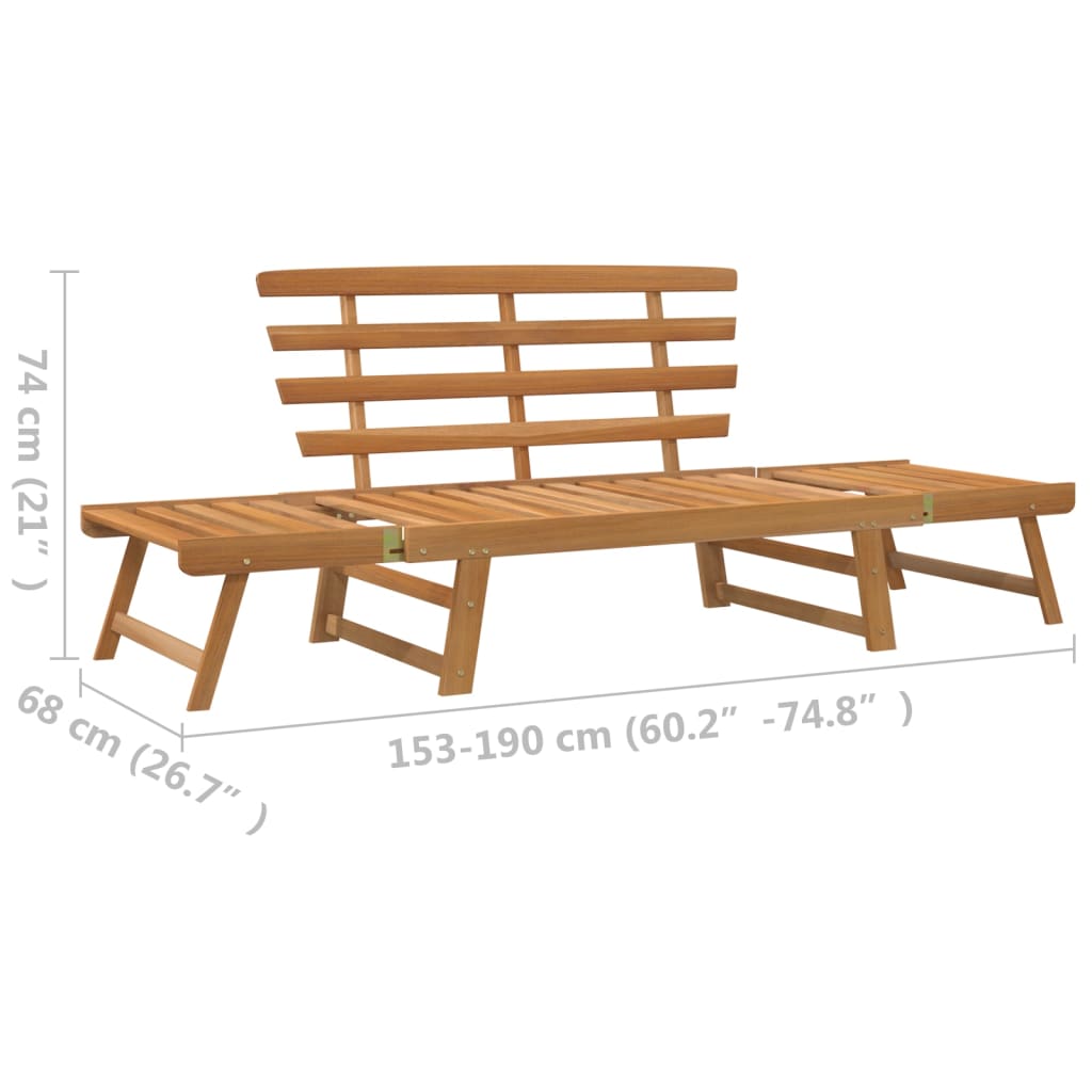 Maison Exclusive - Panca da Giardino 2-in-1 190 cm in Legno Massello di Acacia - 9