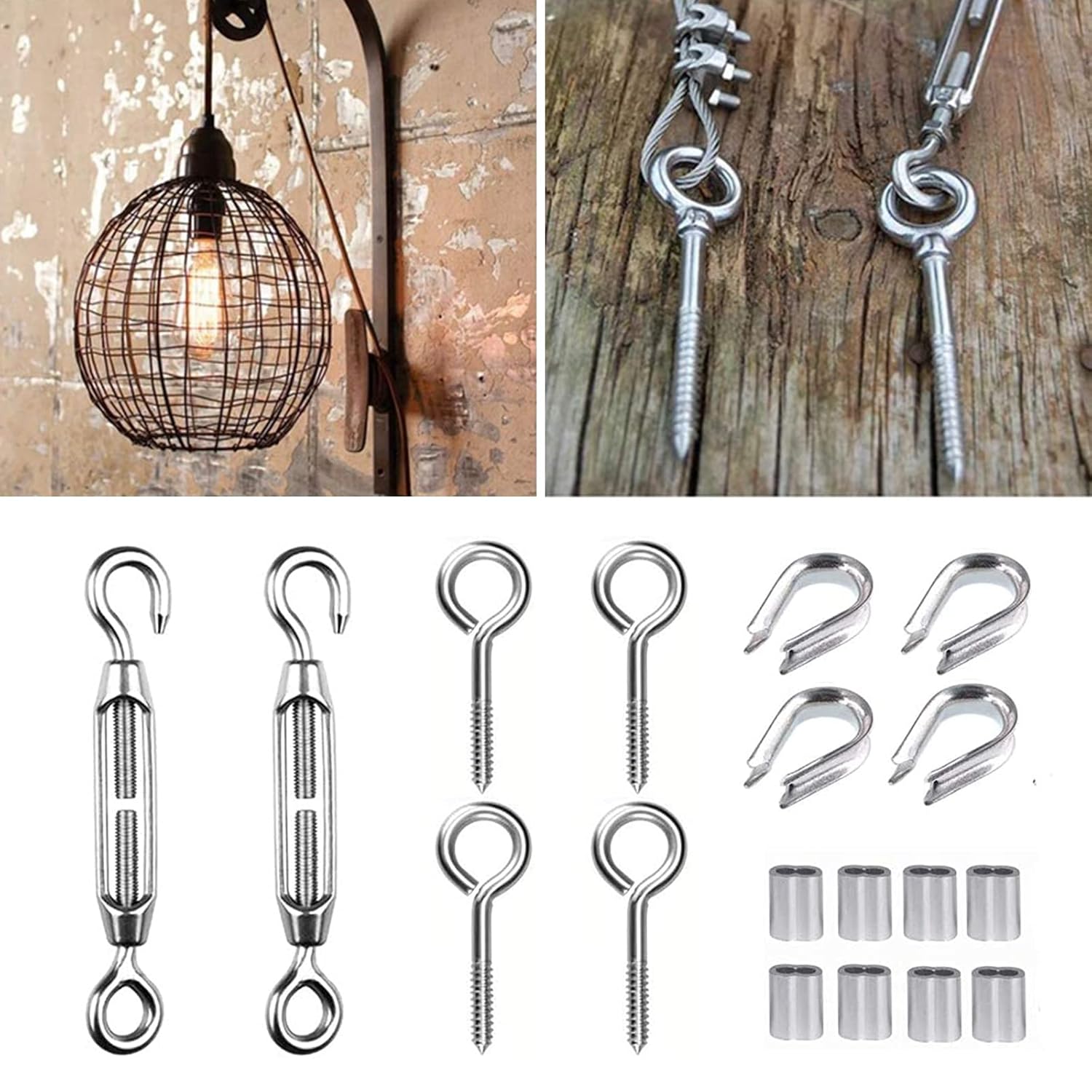 Kit di corda sospesa in acciaio inossidabile da 30 m, per stendibiancheria, luci sospese, piante rampicanti, ringhiere | Leroy Merlin