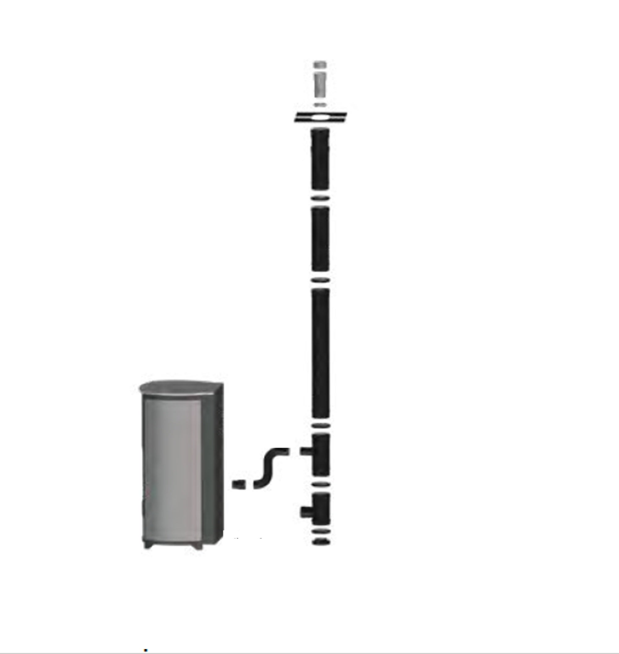 Kit Vertical Universel intérieur (Sortie Toiture) Poêle à Granulés Raccordement Derrière - 2