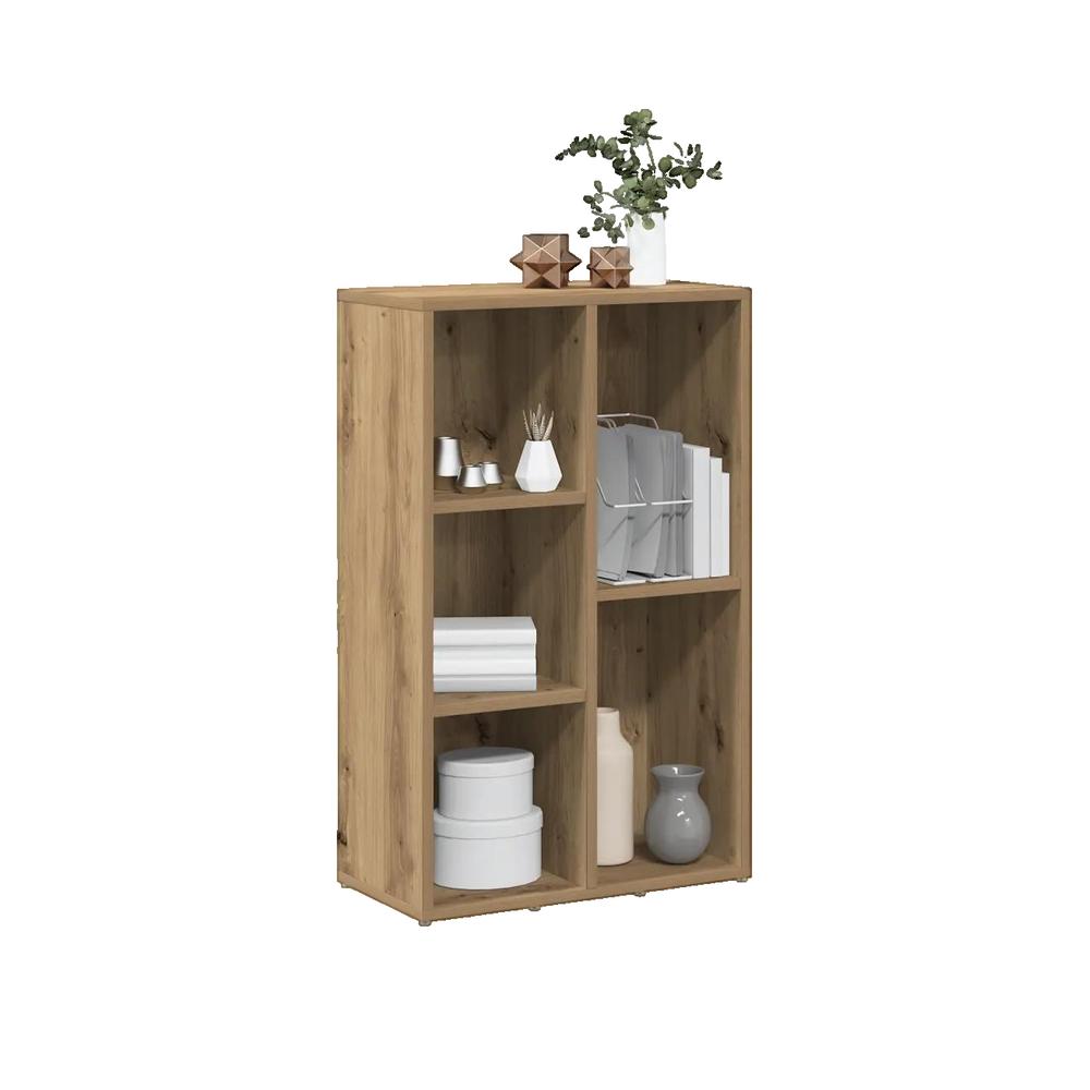Regał na książki vidaxl z drewna inżynieryjnego klasyczny design 5 przegrodzeń 50x25x80 cm