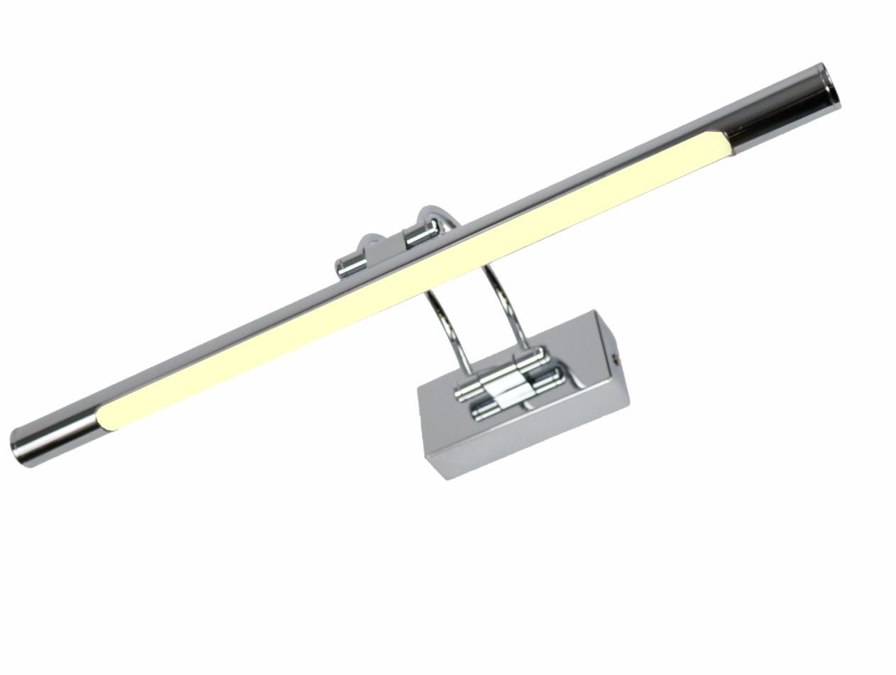 Lampa ścienna LED o mocy 9 W do oświetlania obrazów, luster, murali itp., ciepłe światło 3000K, jasny chrom, przegubowy i obrotowy. 50cm