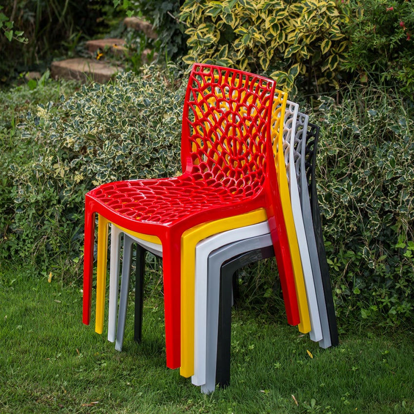 Chaise de cuisine bar café en polypropylène nid d'abeille Gruvyer Grand Soleil - 7