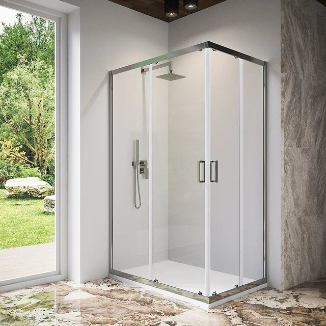 Box doccia 70x90 cm angolare scorrevole vetro trasparente 6 mm h185 | Tonga