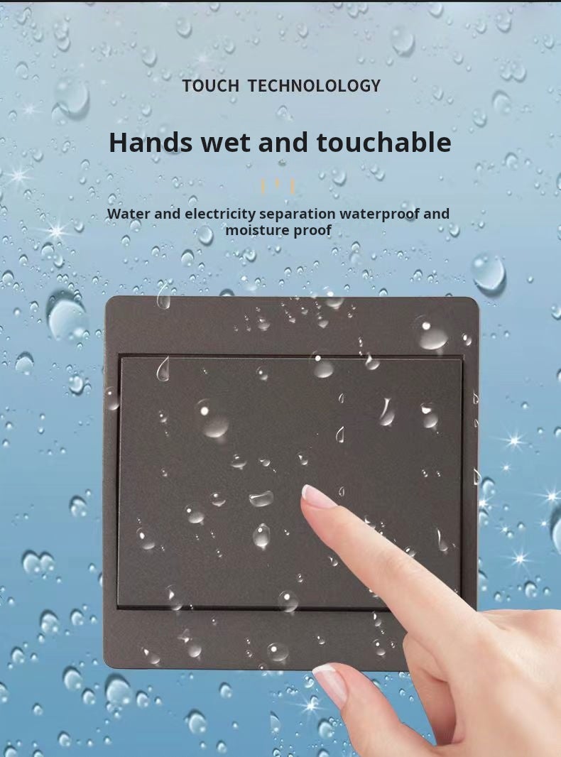 Kit di 3 interruttori a pulsante remoti RF433, interruttore luce interno wireless, impermeabile, senza cablaggio, portata 50 m (grigio) - 4