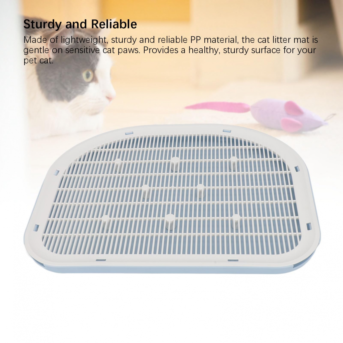 Tapis de litière pour chat imperméable, robuste, antidérapant, résistant aux fuites, facile à nettoyer, tapis de piégeage de litière pour chat p - 4