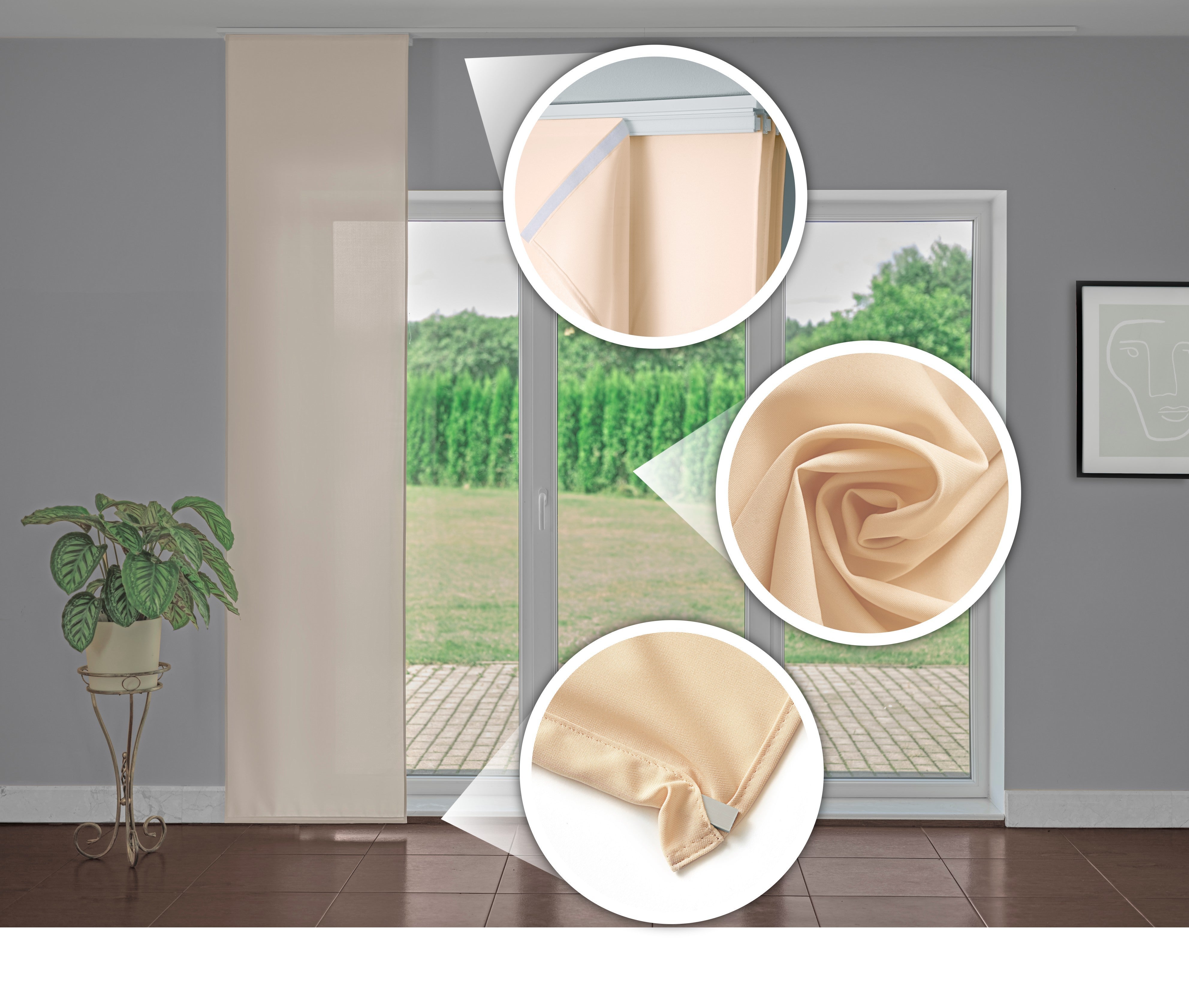 60x225 cm wellmira paneles japoneses screen beige: para salón, salón de belleza, odontología, peluquería