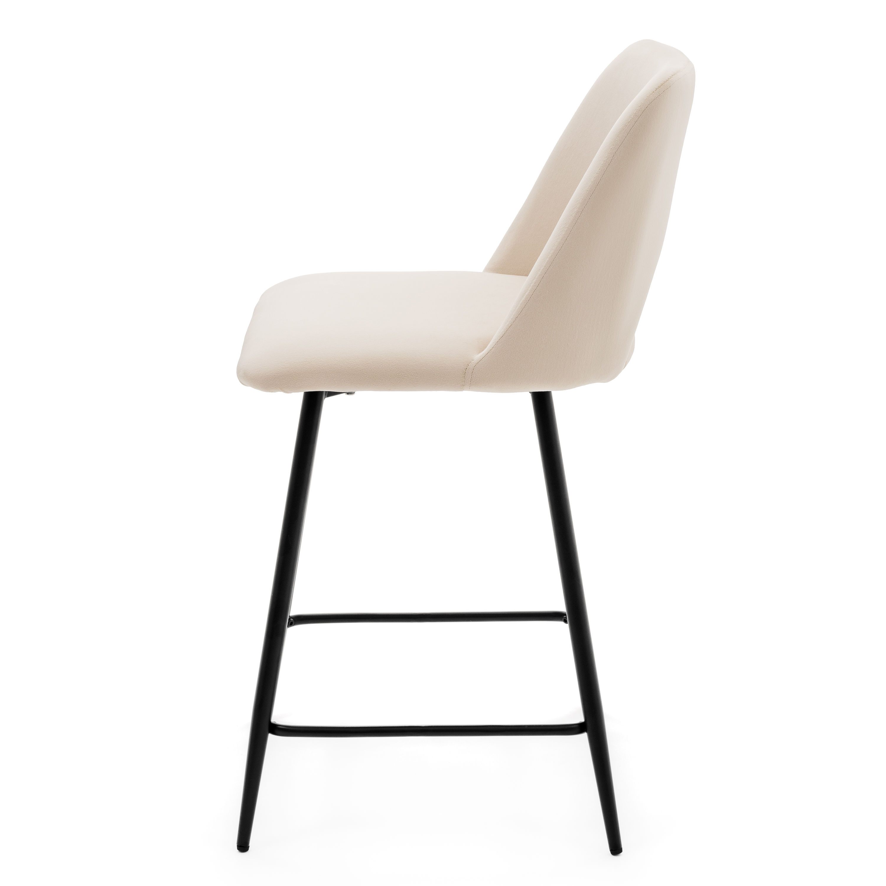 Hoker tapicerowany welurowy do salonu jadalni barowy ORO beżowy - 5