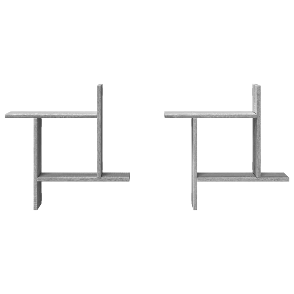 Maison Exclusive - Étagères murales 2pcs sonoma gris 50x12x50 cm bois d'ingénierie - 4