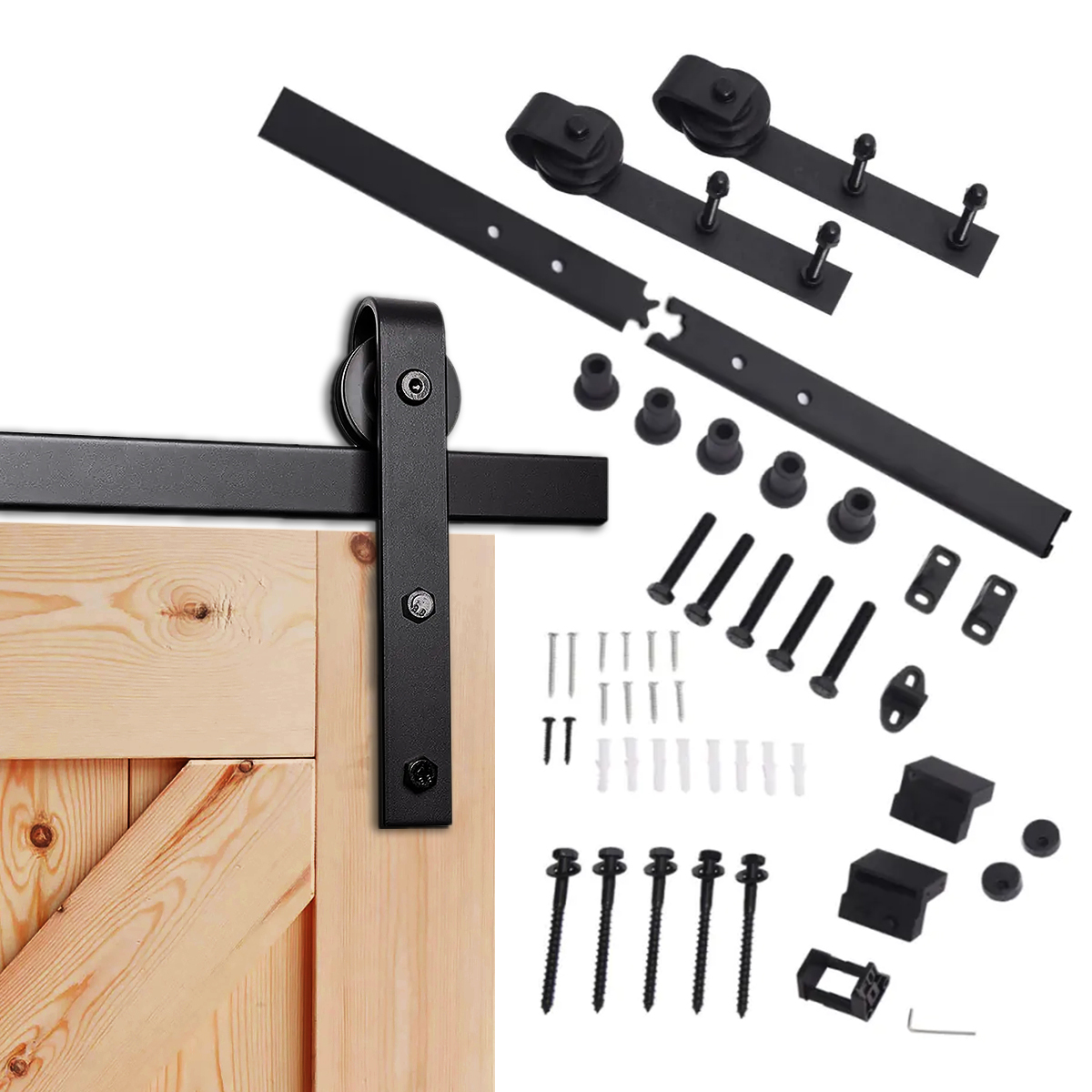 System drzwi przesuwnych PSG Barn Door wzór Simple stalowy czarny 2000 mm 1 szt. - 7