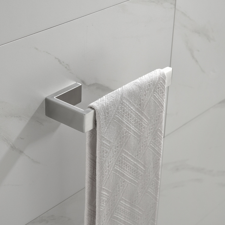 Otwarty wieszak na ręczniki SUS 304 ze stali nierdzewnej szczotkowanej w kolorze srebrnym, łazienkowy, montowany na ścianie