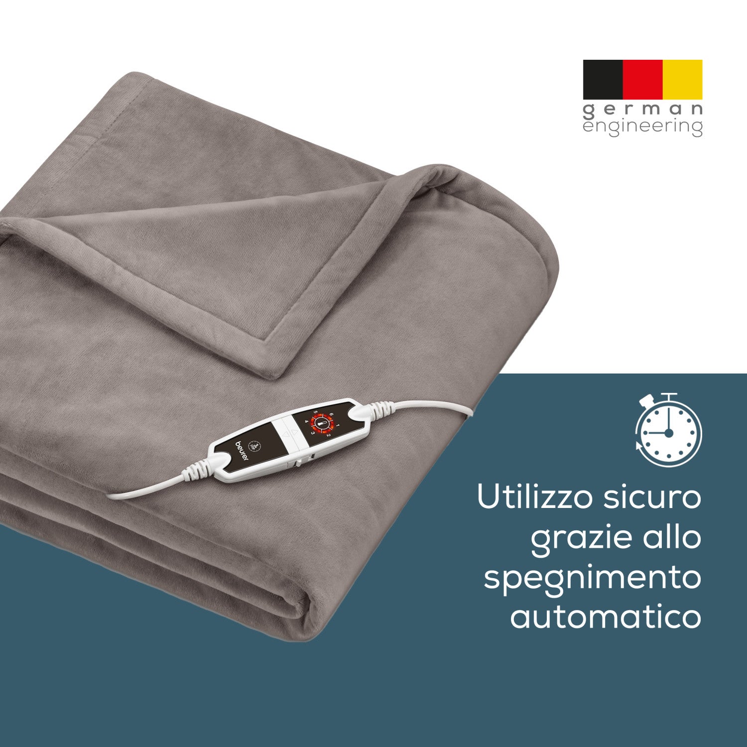 Koc elektryczny Beurer HD 150 XXL Cosy Taupe 6 poziomów temperatury 200x150 cm - 3