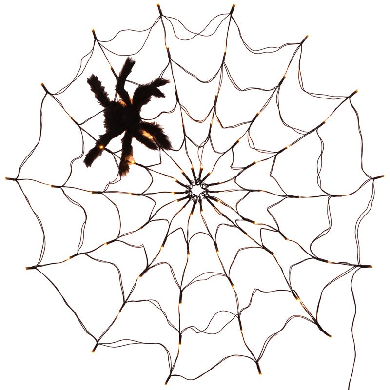 Decorazioni Halloween Per Esterni: Ragno Gigante 125 Cm + Ragnatela Luminosa 3,6 M Con 120 LED Viola, 8 Modalità, Telecomando, Kit Spaventoso Per Giardino - 2