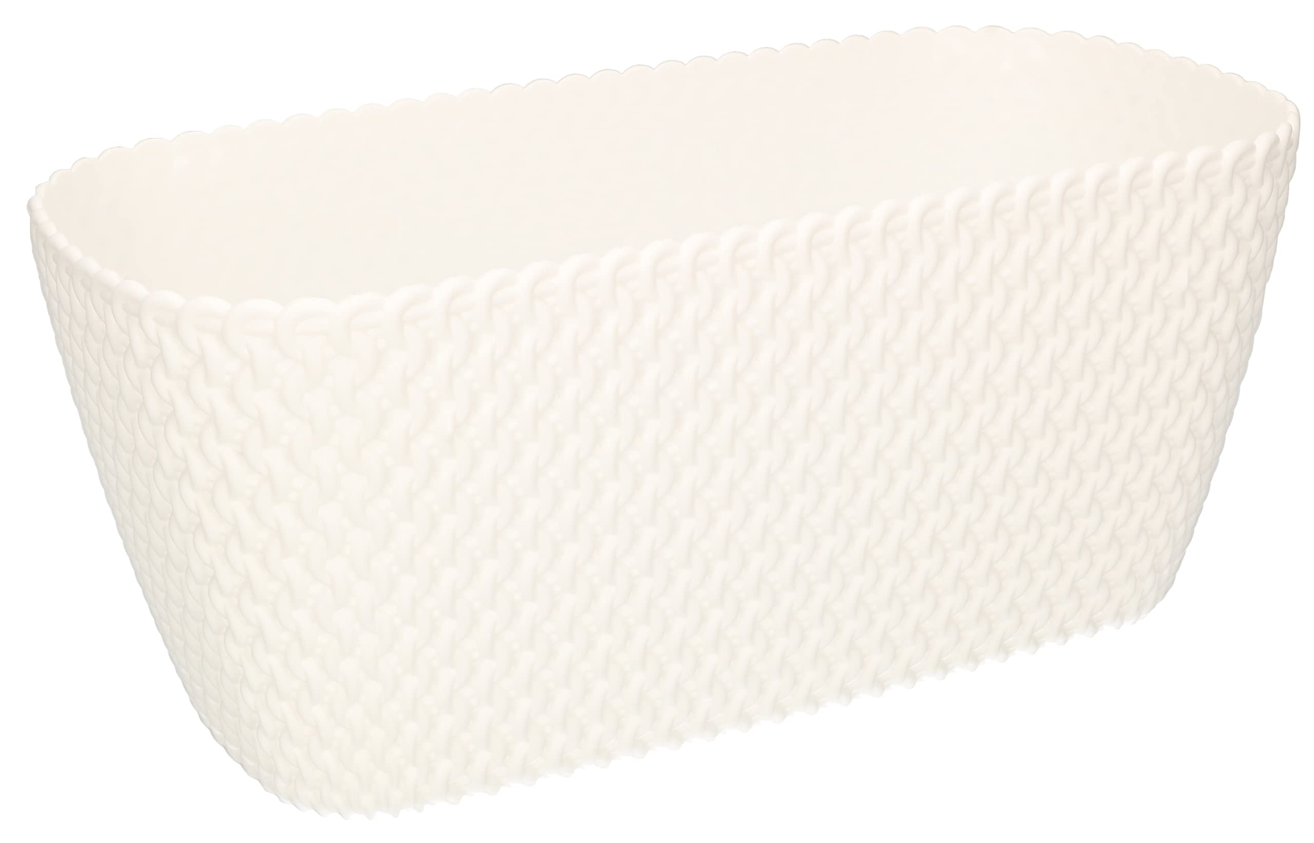 Doniczka 300 mm skrzynka balkonowa owalna - Kolor biały - KOTARBAU