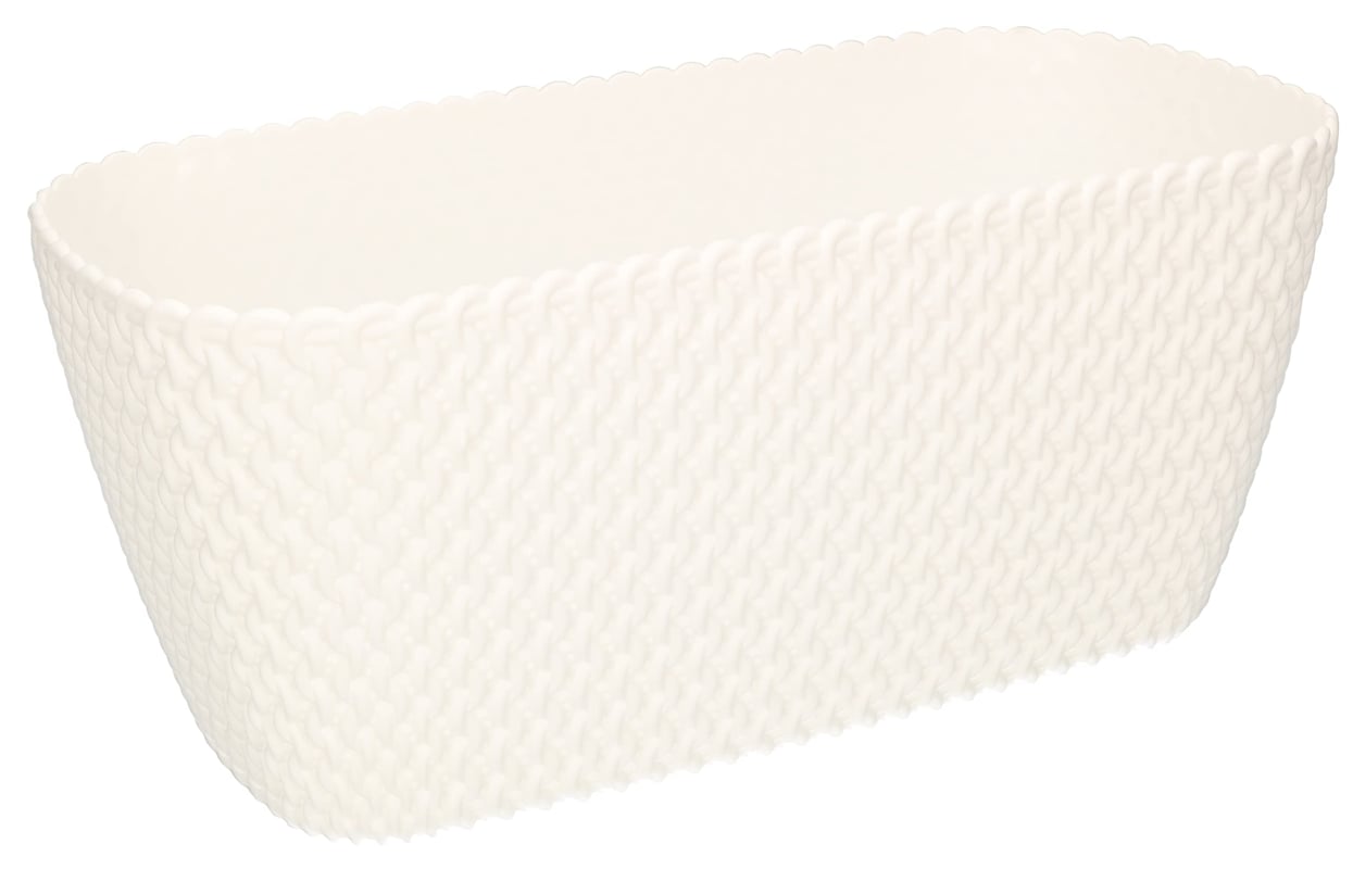 Doniczka 300 mm skrzynka balkonowa owalna - Kolor biały - KOTARBAU