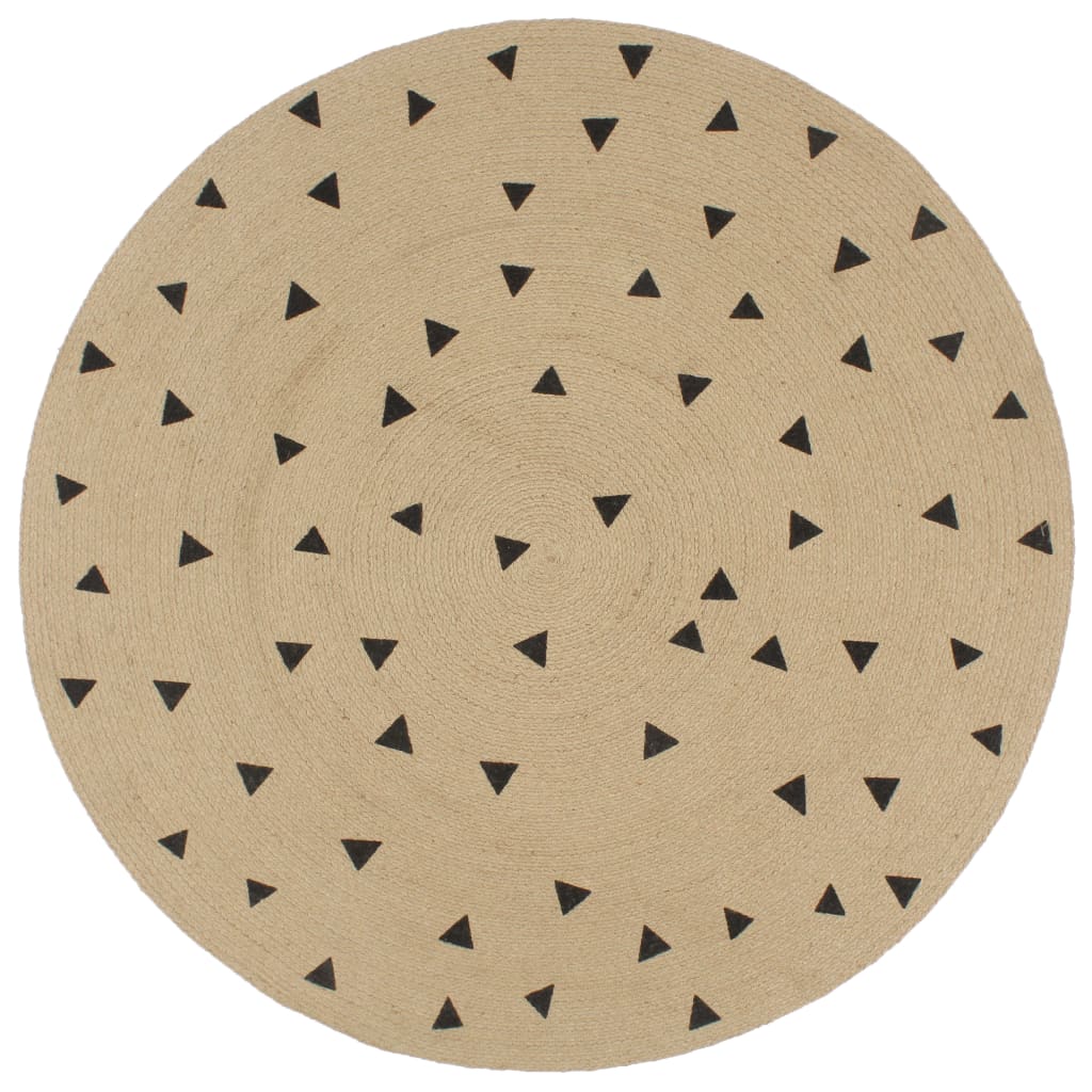 Tapete de sal | Tapete artesanal em juta com impressão triângulos 90 cm CFW168192 - 2
