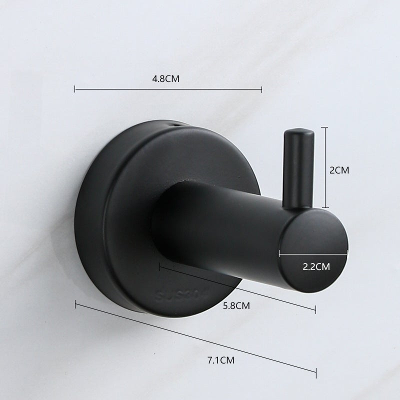 Set di 2 ganci per asciugamani neri da parete in acciaio inossidabile SUS304, porta accappatoio singolo | Leroy Merlin