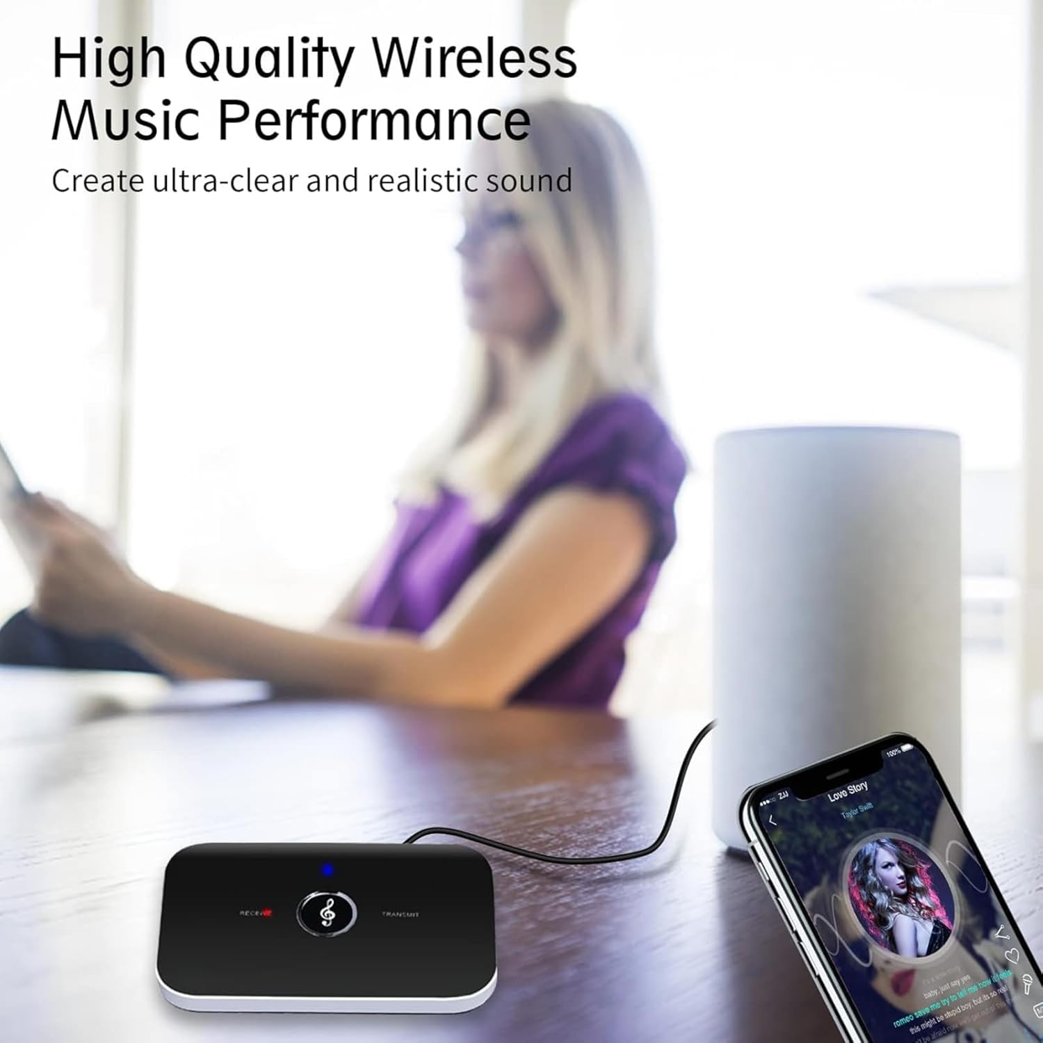 Adaptateur Bluetooth Récepteur, Émetteur 5.0 Transmetteur 2 en 1 avec Sortie 3,5mm Adaptateur/Convertisseur Bluetooth Audio RCA - 5