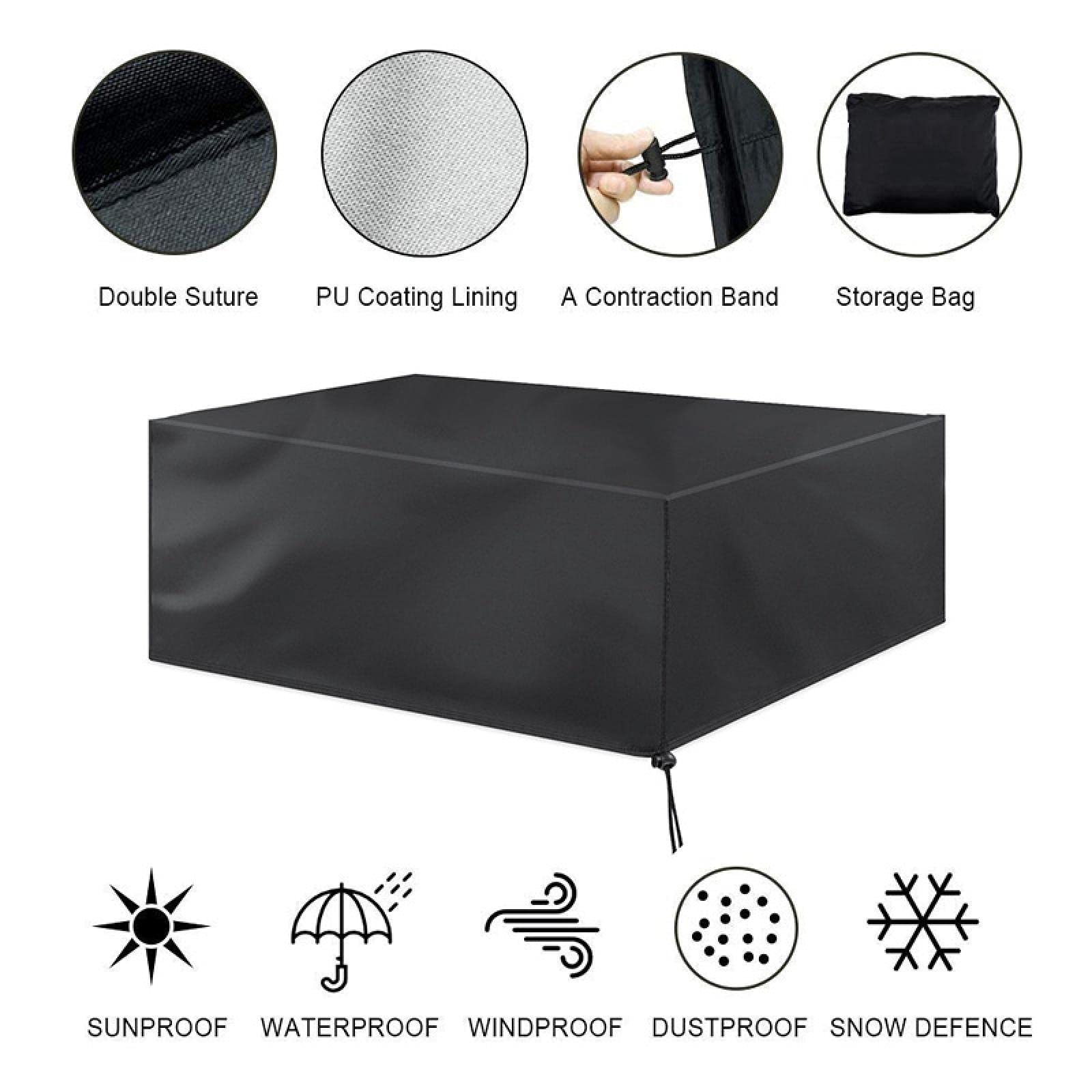 Housses de Meubles d’extérieur imperméable à l’Eau Canapé Chaise Table Housse de Pluie Snow Dust Cover Oxford Fabric Garden Lawn Patio-180*120*74CM - 4
