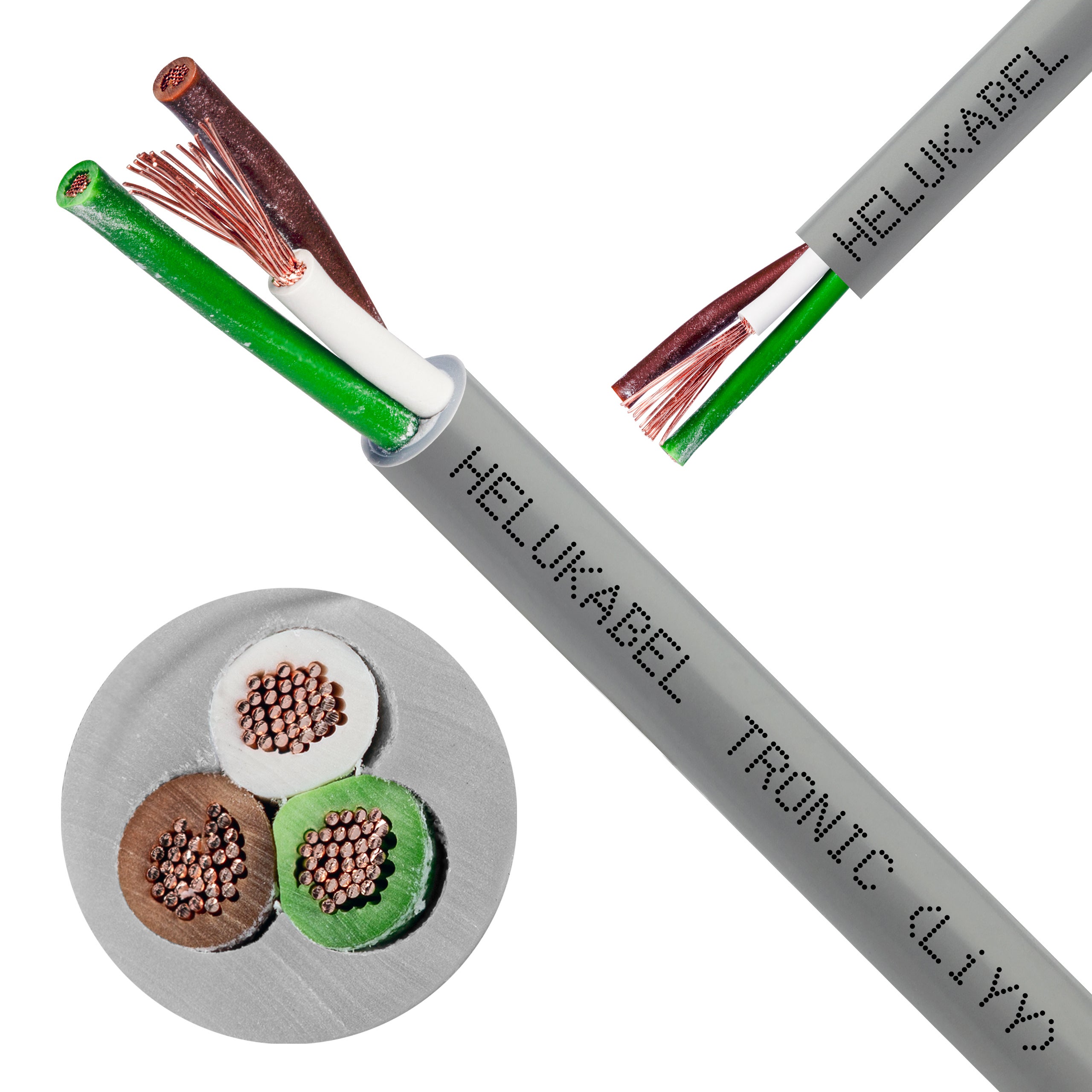 Kabel sterowniczy TRONIC LIYY 3x0,25mm2 szary 500V olejoodporny linka Helukabel 500m