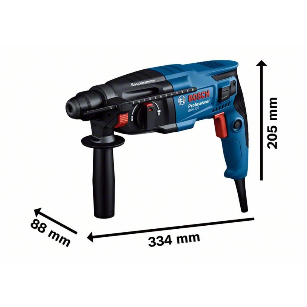 Młot udarowy Bosch mocny 720 W 2 J czarny niebieski czerwony - 8