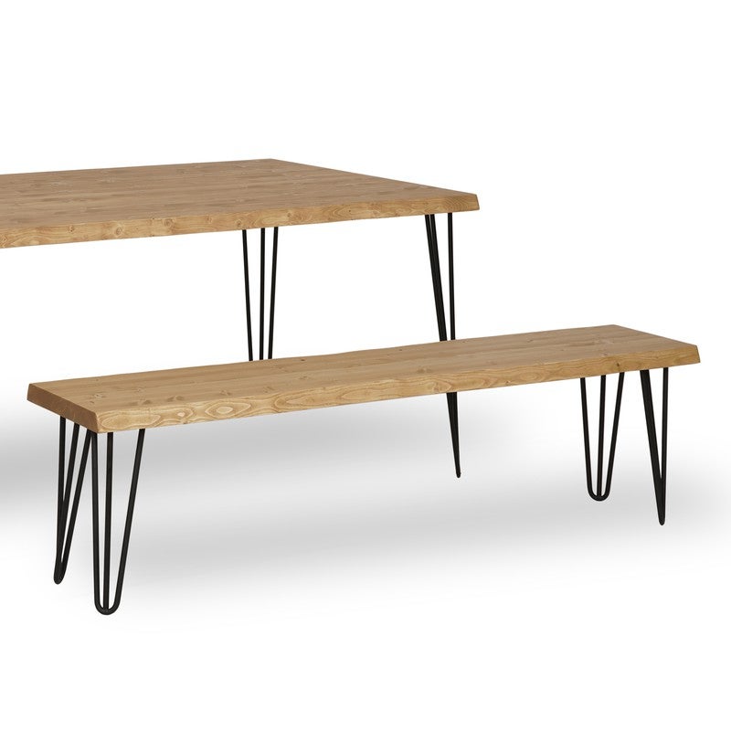 BLENOM Banc en bois massif durable Tanaru Chêne bord irrégulier 100x31-33x45cm WN - 3