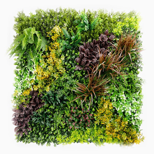 Lot de 5 murs végétaux artificiels Life 1 × 1 m – un habillage végétal homogène sur 5 m²