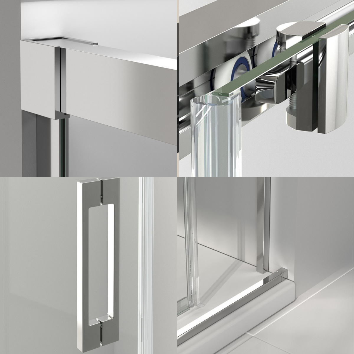 Parete doccia scorrevole 1 porta 1 fissa | 120 cm (Adattabile 114-119cm) | Vetro 6 mm Serigrafia anticalcare | Profilo cromato - 6