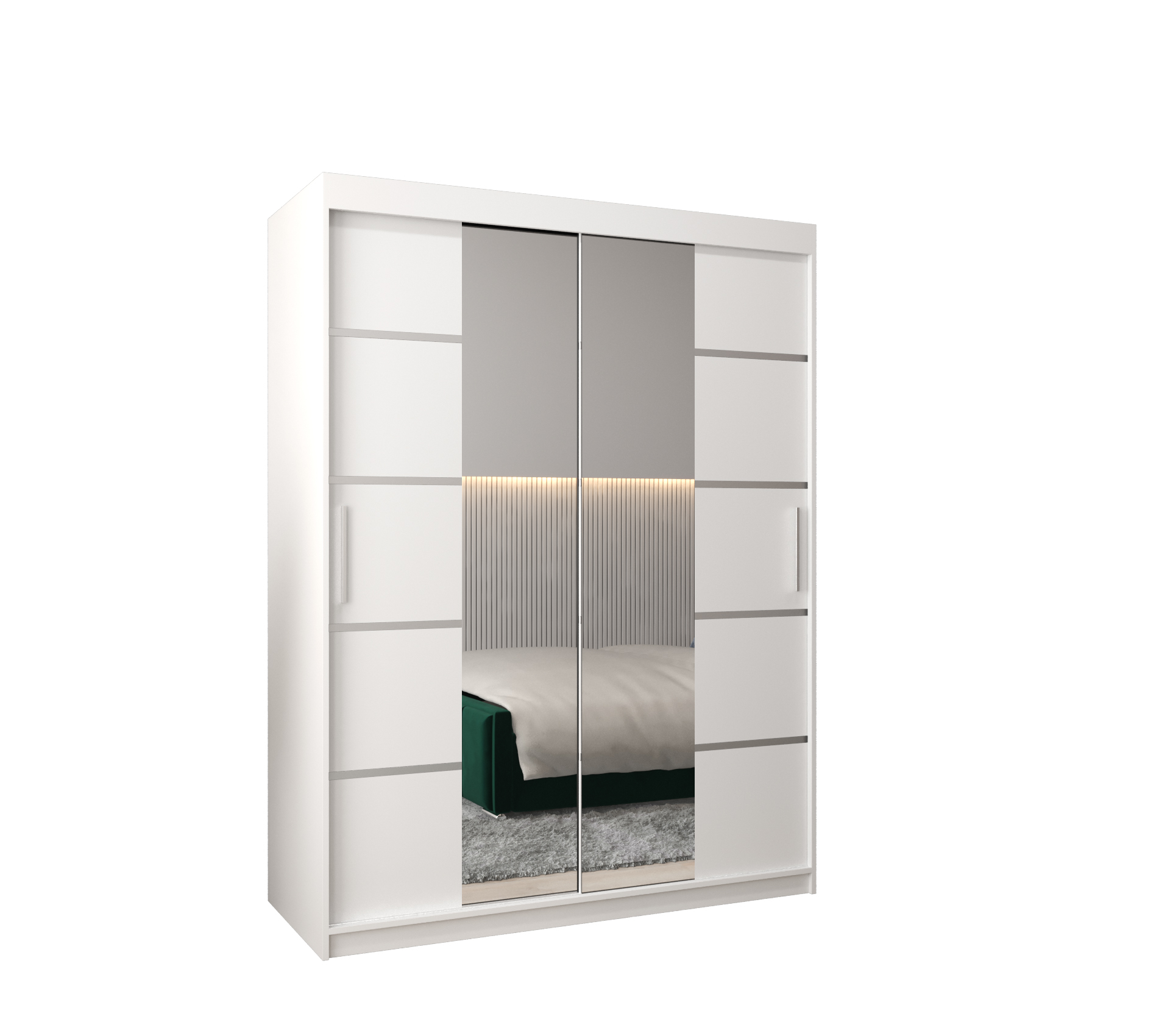Szafa przesuwna garderoba Verona 4 150 x 62 x 200 cm Biały - Abiks Meble