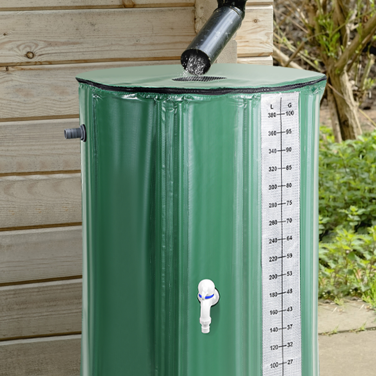 Récupérateur d'eau de pluie pliable 380 L, Cuve Eau Jardin - ⌀ 70 x 98 ...