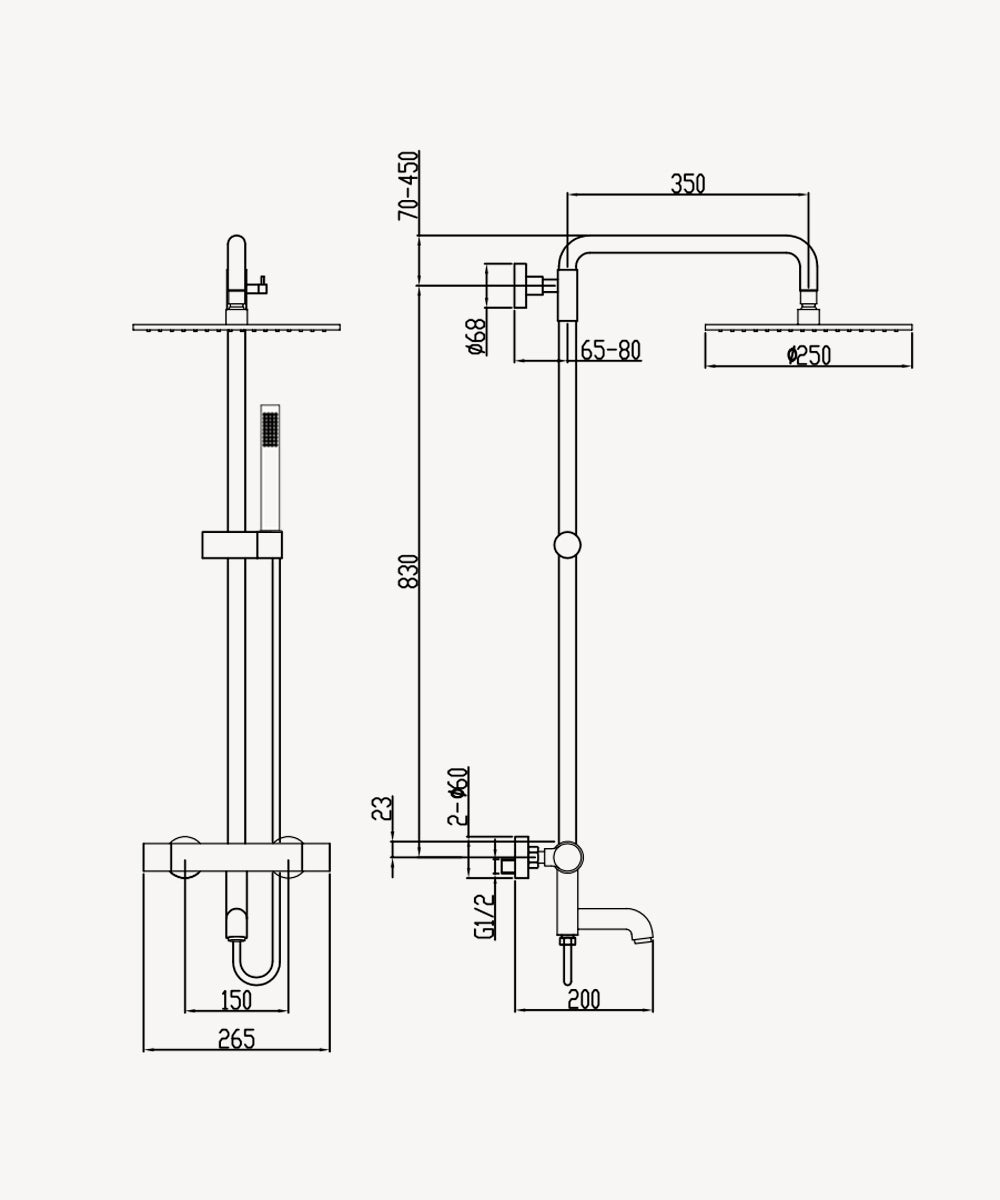 Colonne bain douche thermostatique chromé avec sécurité anti-brûlures - Corbeau - 4