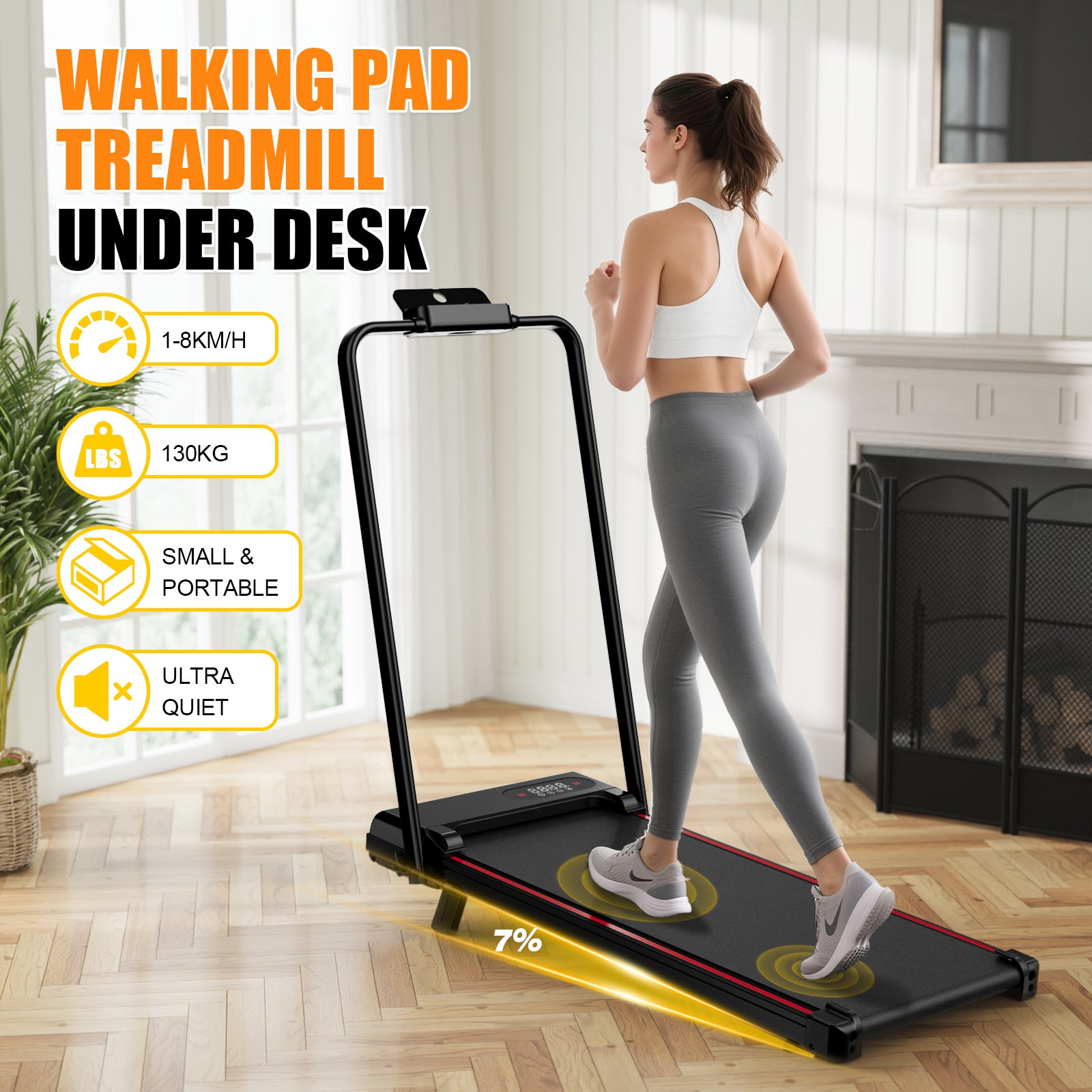 Tapis Roulant Pieghevole Con Pendenza 8% – 3.0 HP, 14 Km/h, LED E Bluetooth, Per Casa