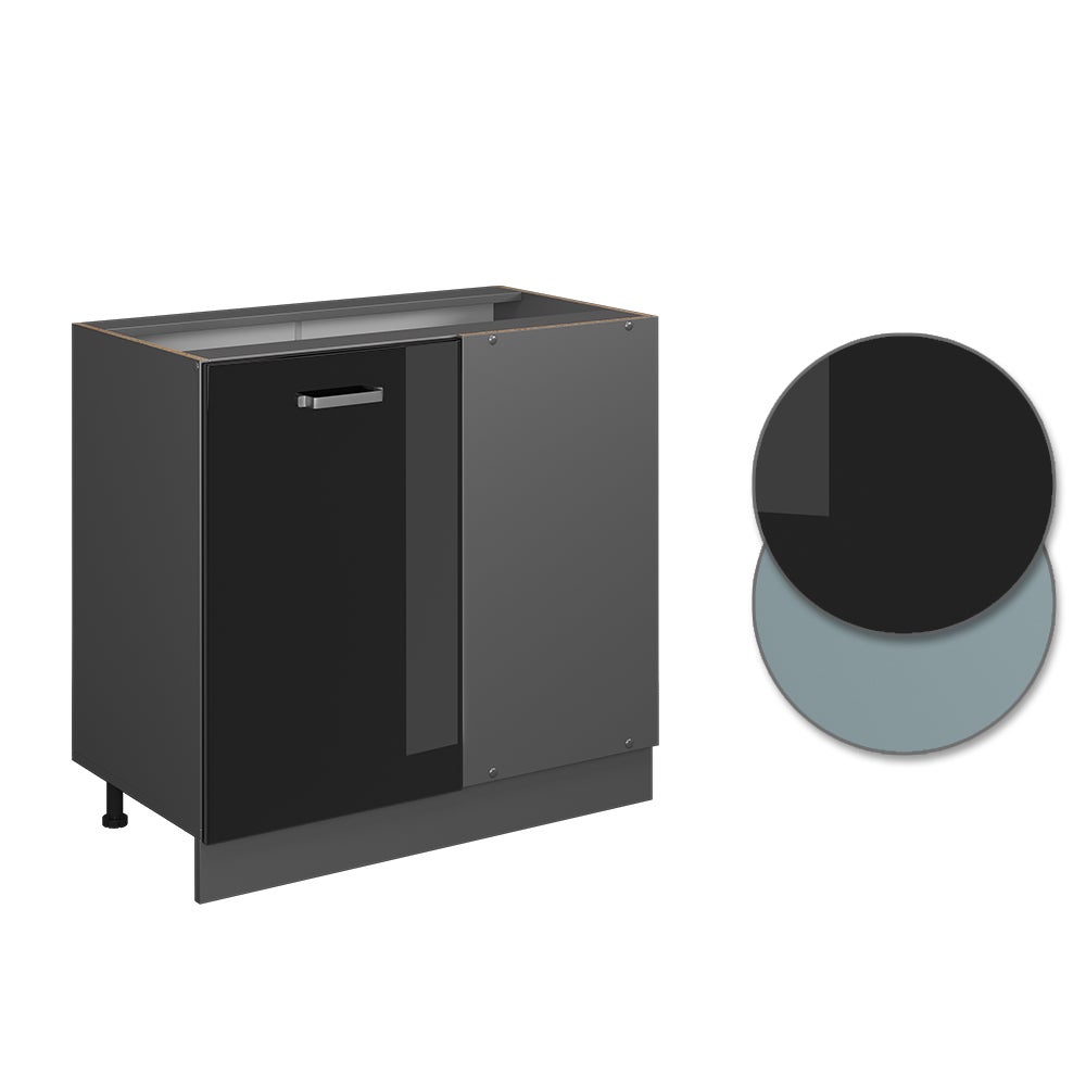 Vicco Meuble dangle R-Line, Noir Haute brillance, 86cm sans PT - 5