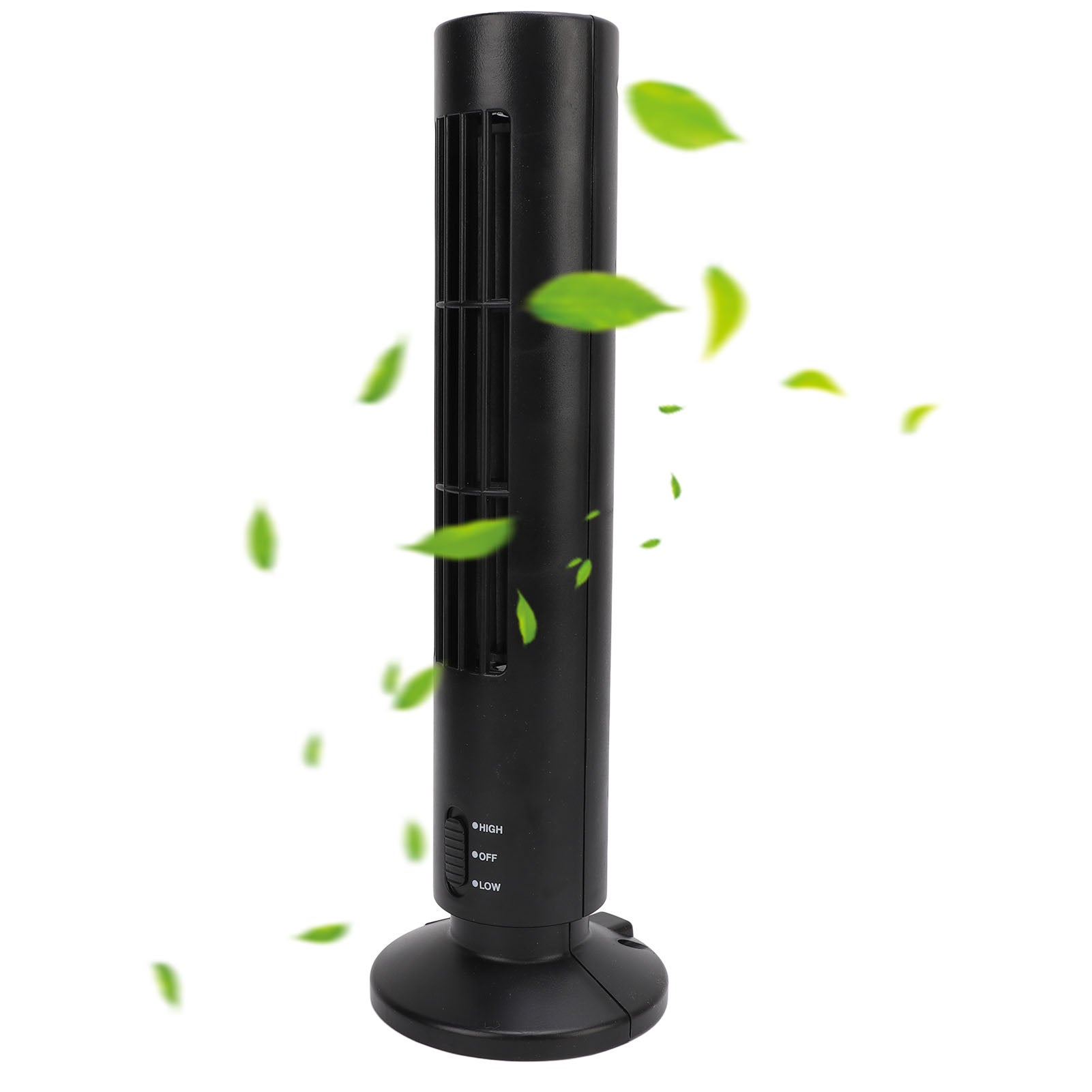 Intelligent Floor ventilateur noir silencieux 2 vitesses puissant sans pales Tower ventilateur pour maison chambre bureau pièce - 3