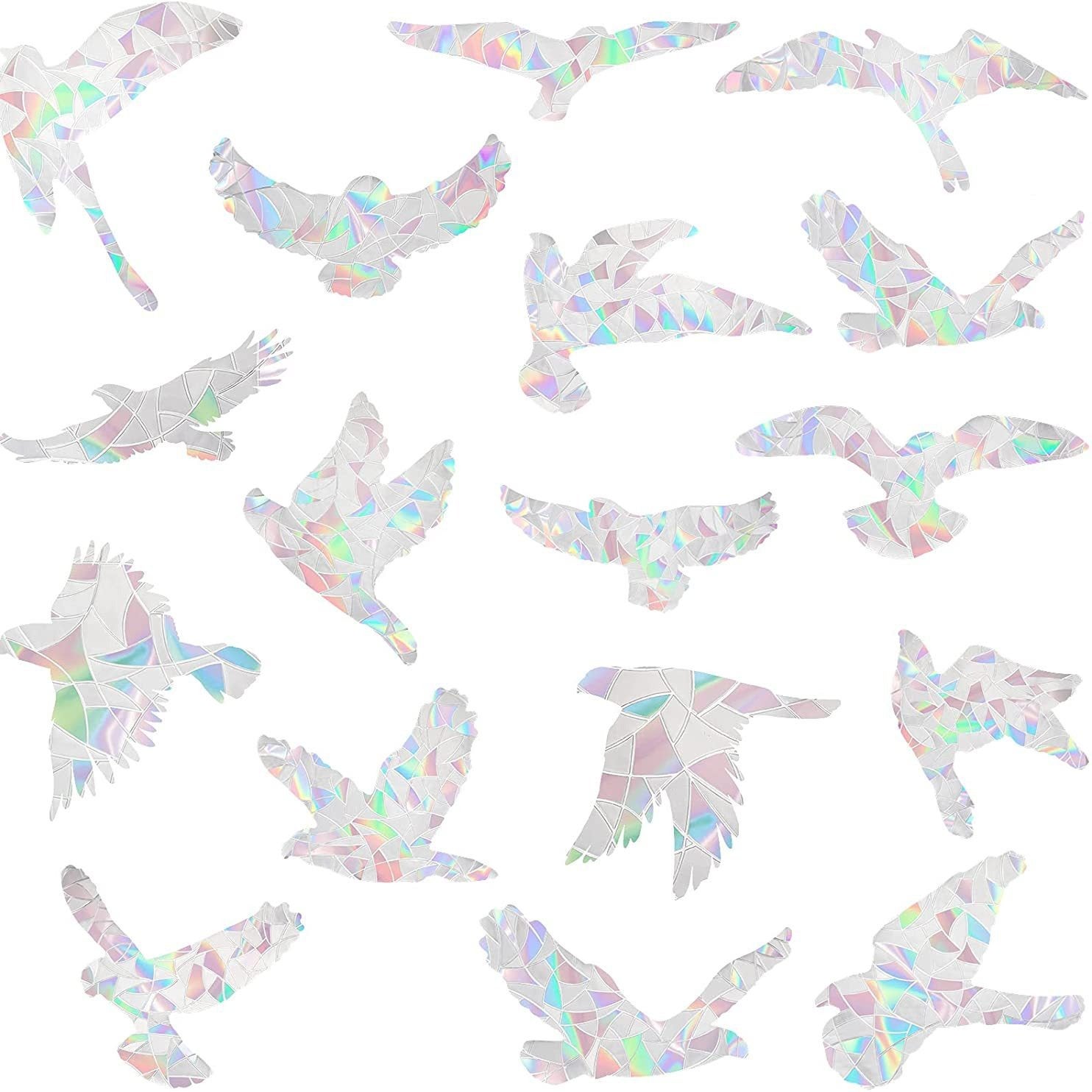 Autocollants anti-collision pour oiseaux de fenêtre, protection de porte en verre et sauvez les oiseaux, réflexion, 20 Pcs, Dégager - 5