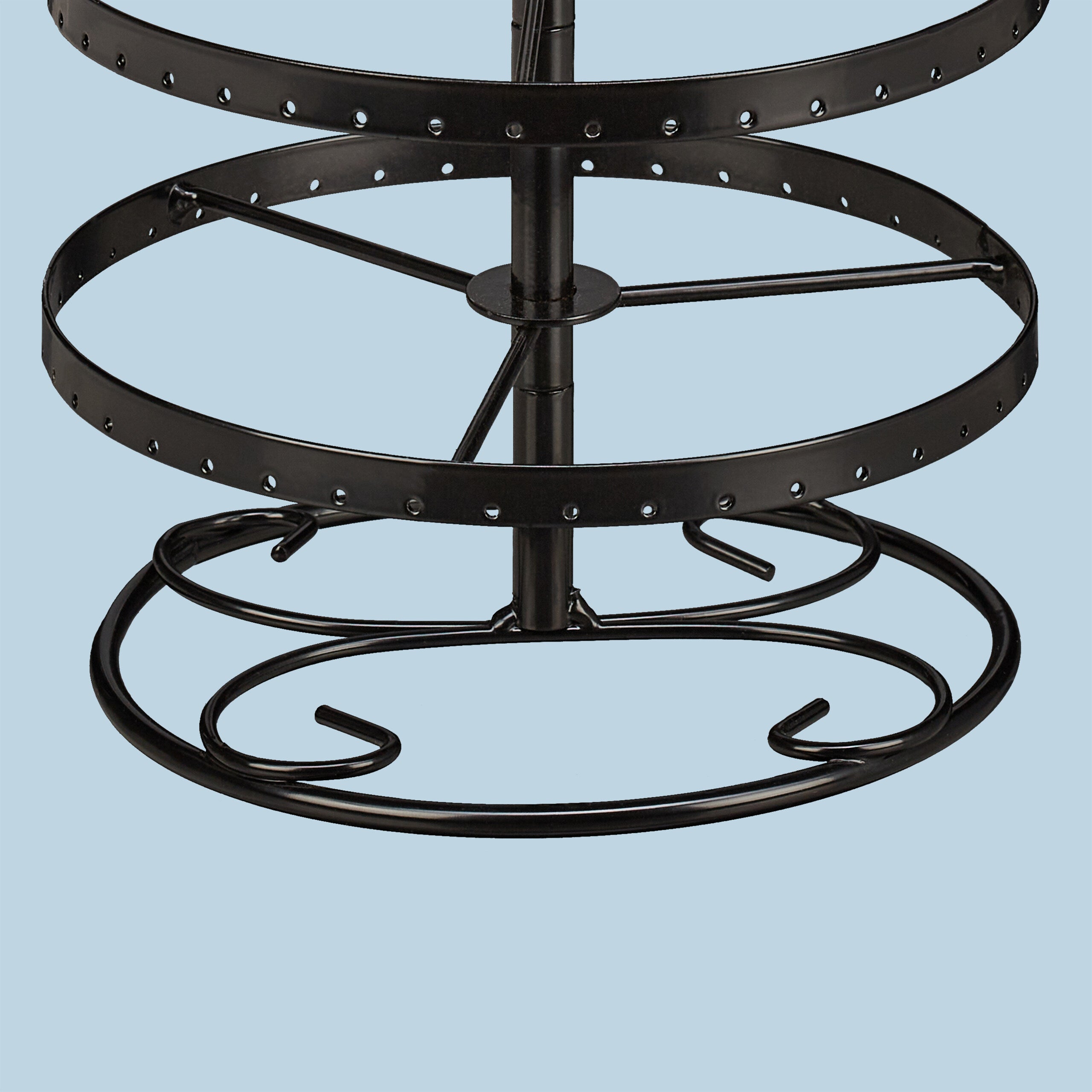 Présentoir boucles d’oreilles, fer, 168 emplacements, rotatif, arbre à bijoux, H x D 30 x 16,5 cm, noir, Relaxdays - 7