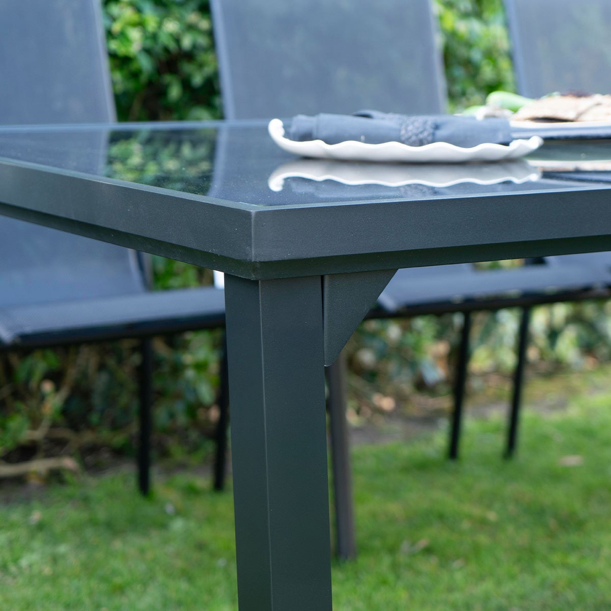 Ensemble de jardin en aluminium et verre 8 P BLACK EDITION avec 8 fauteuils - 3