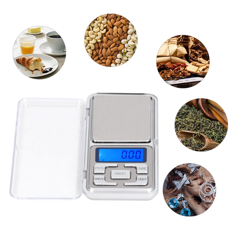 Balance électronique mini, Haute précision multifonctionnelle avec écran LCD, Poche, Pour nourriture bijoux, 200g 0.01g - 4