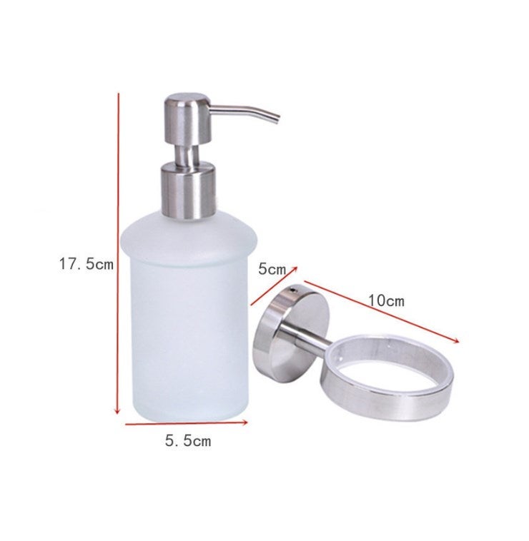 Distributeur de savon mural manuel - Distributeur de savon liquide avec support - chrome - 200ML - 3
