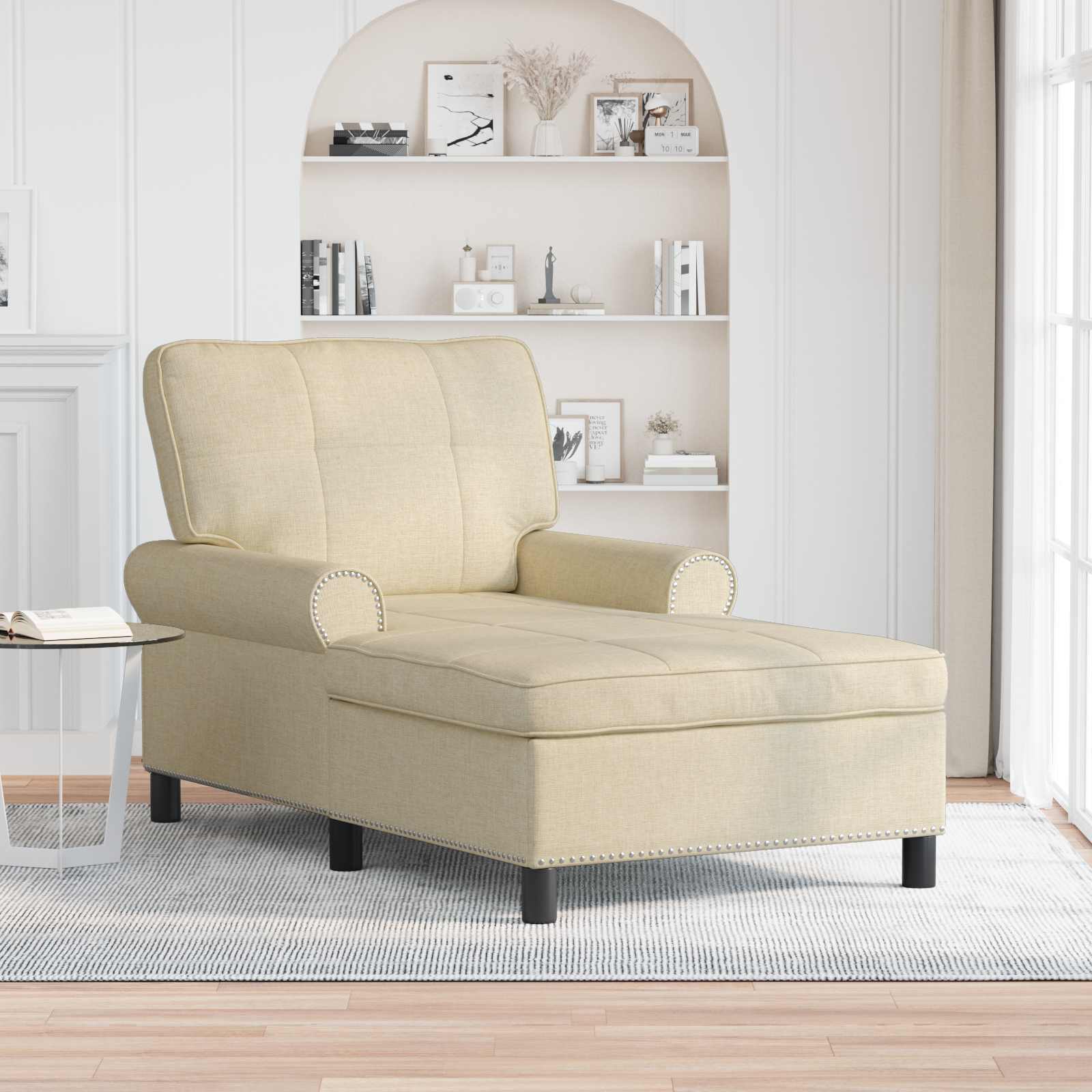 Vidaxl  Sillón Reclinable Con Cojín 91 X 157 X 91 Cm Tela Crema , Leroy Merlin