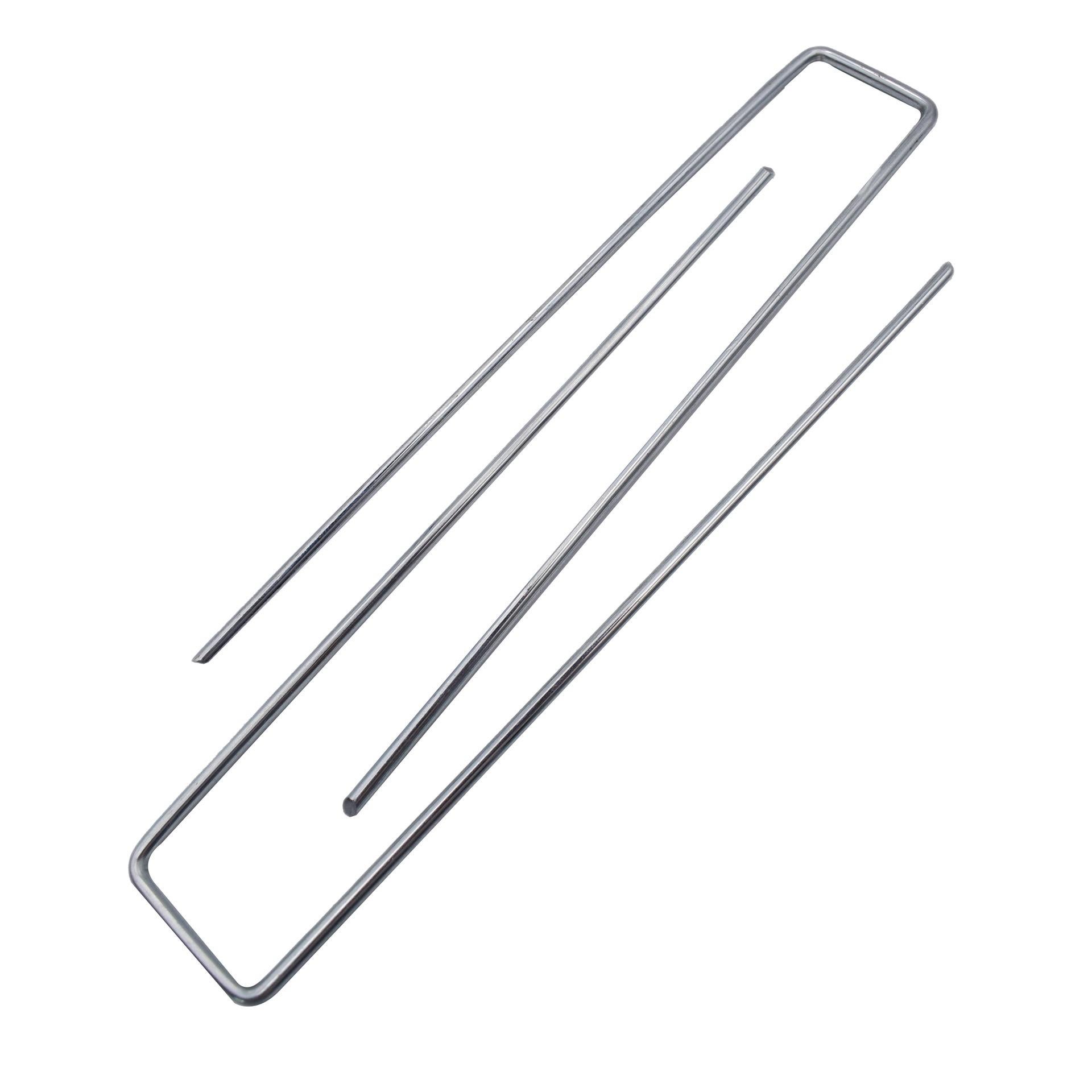 Śledzie mocujące, śledzie kempingowe, 40 szt. + 16 podkładek, stalowe (150x40x3mm), do ogrodu, ściółki i sztucznej trawy