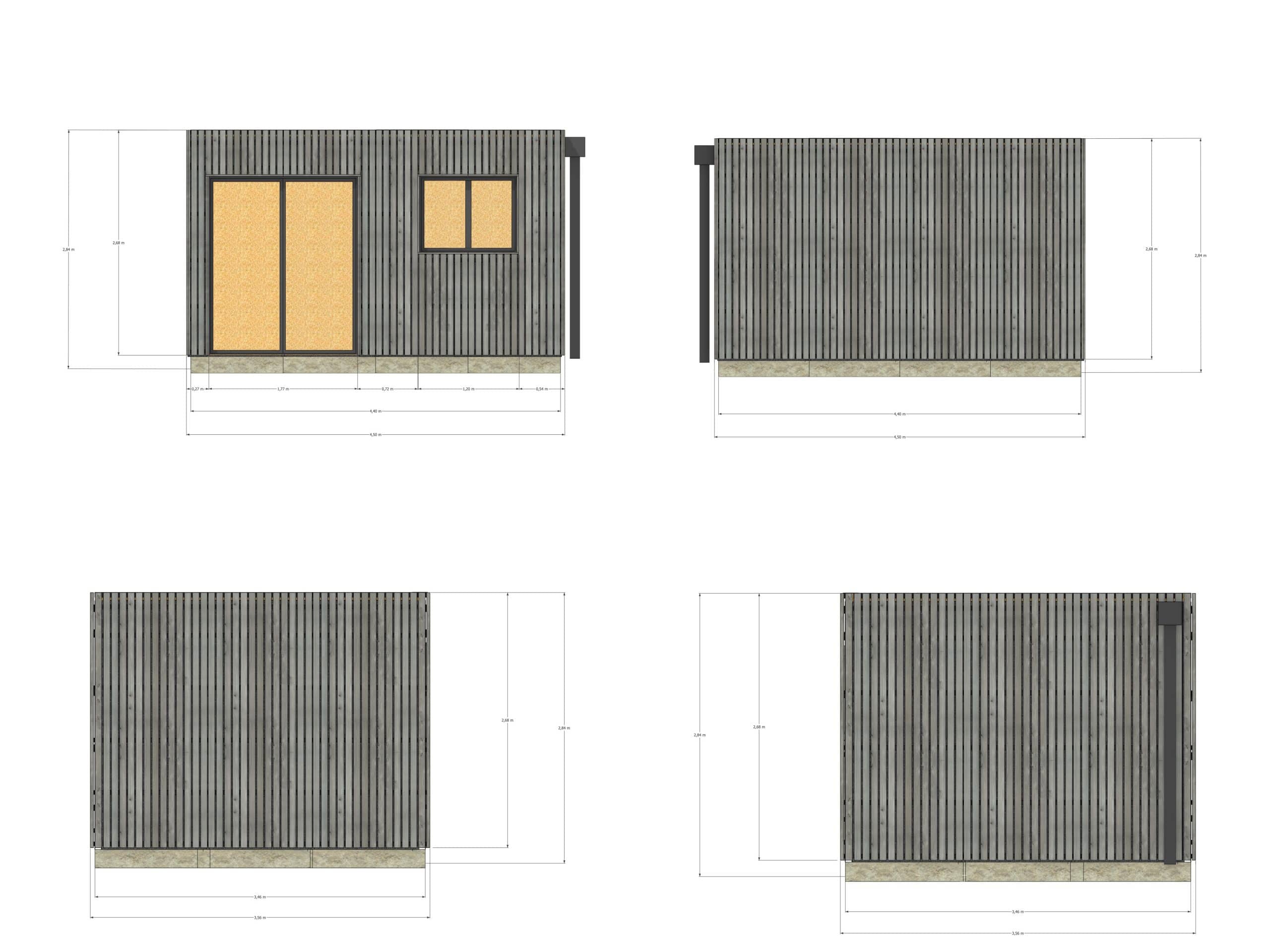 Tiny house ossature bois en bois 4,4 x 3,5 x 2,7 m / menuiseries alu k-line - 4